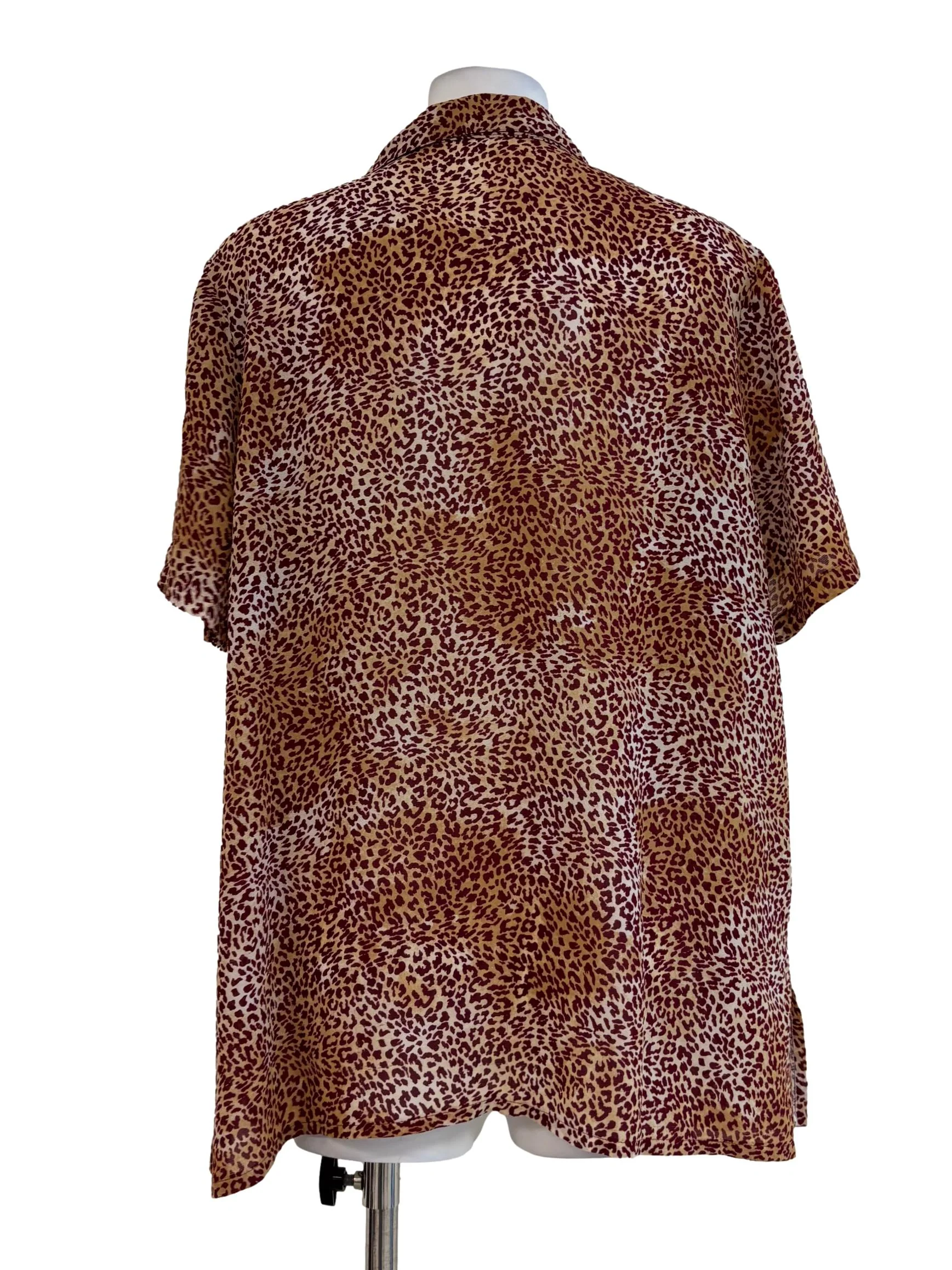 Maroon And Brown Leopard Print Shirt - Image 2