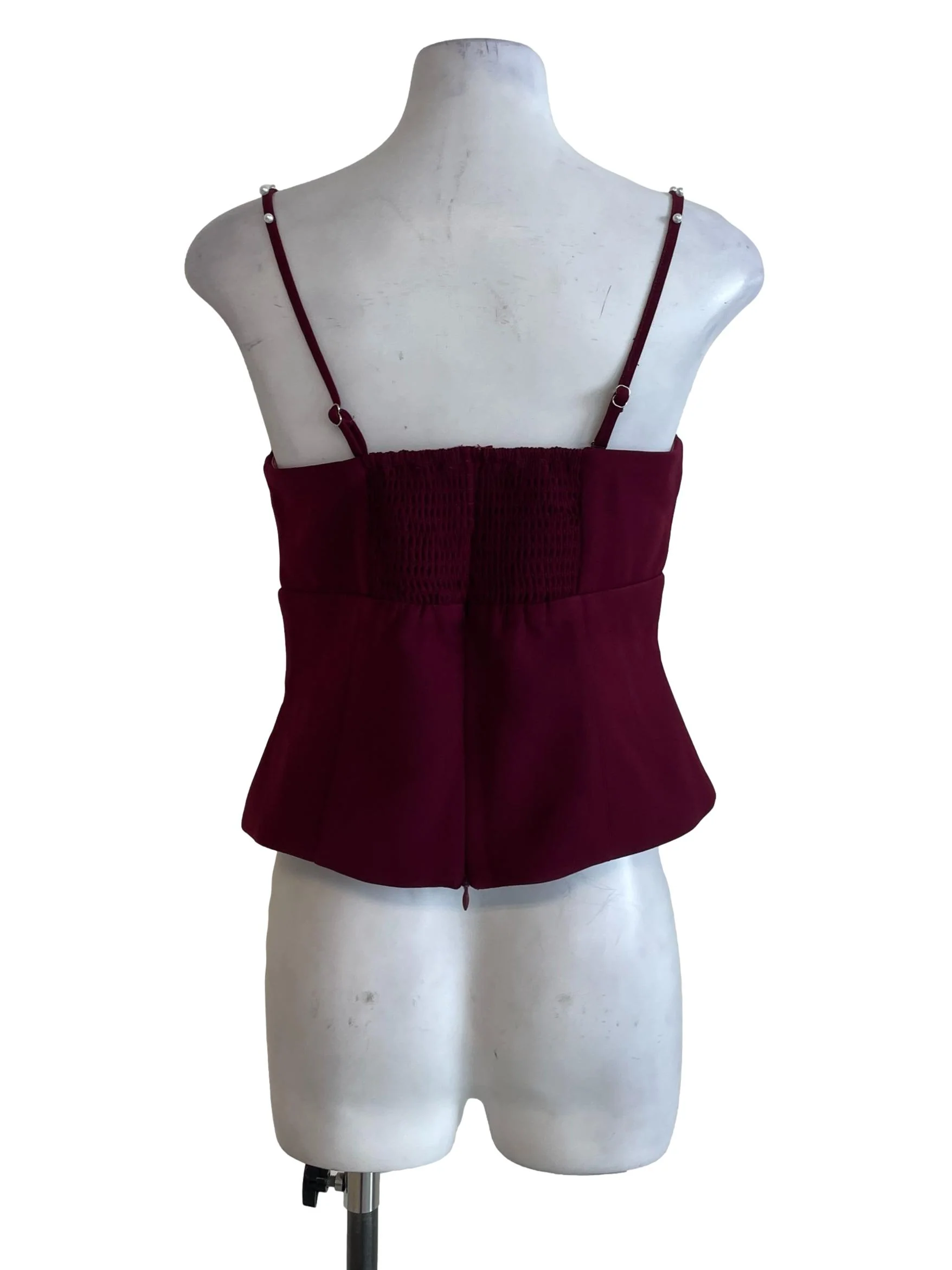 Maroon Corset Sweetheart Top - Image 2