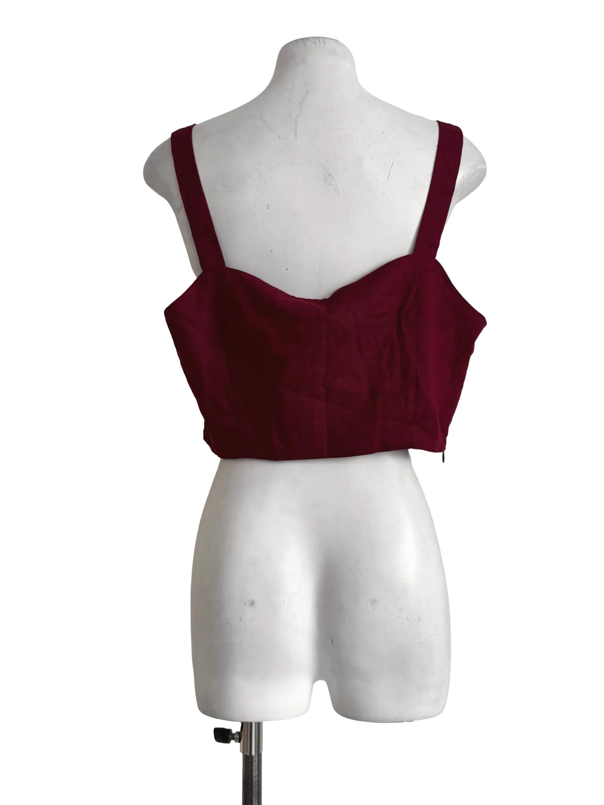 Maroon Front Button Bralet YHF - Image 2