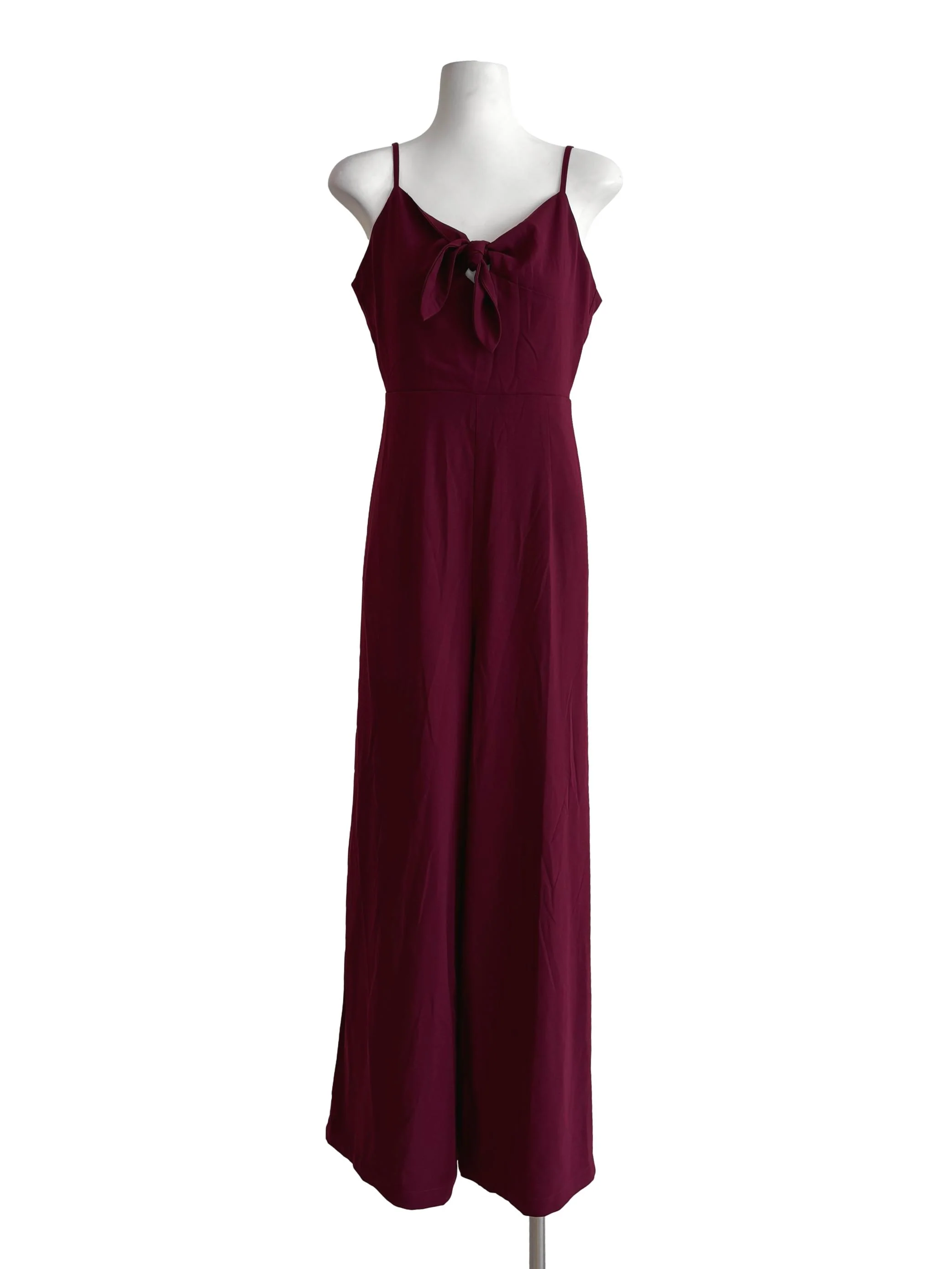 Maroon Front Tie Sleeveless Jumpsuit TTR