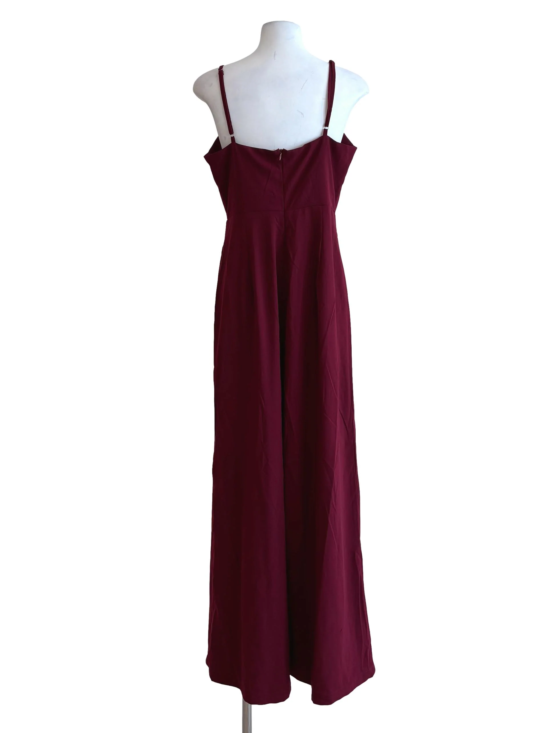 Maroon Front Tie Sleeveless Jumpsuit TTR - Image 2