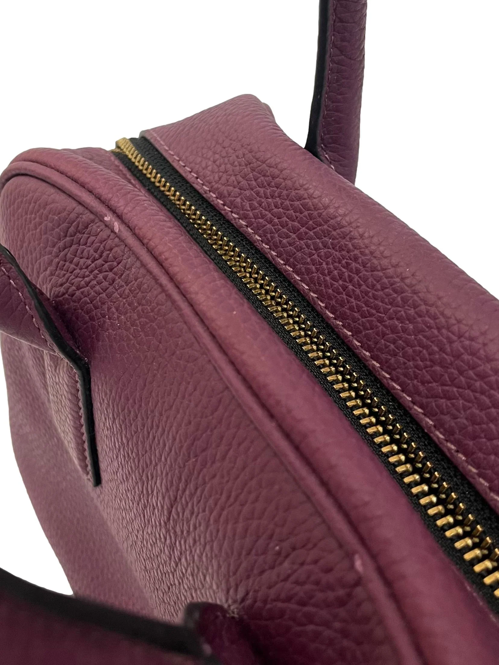 Maroon Leather Gotham Small Bauletto Handbag With Detachable Straps CSN - Image 4
