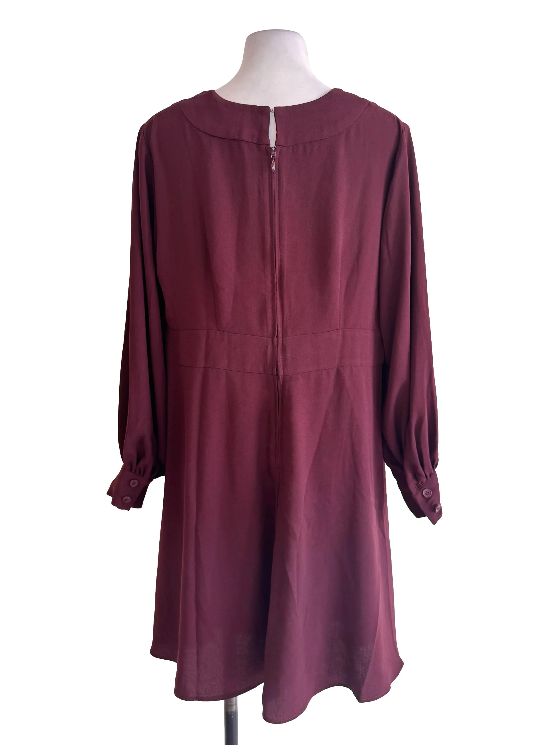 Maroon Long Sleeve Dress - Image 2