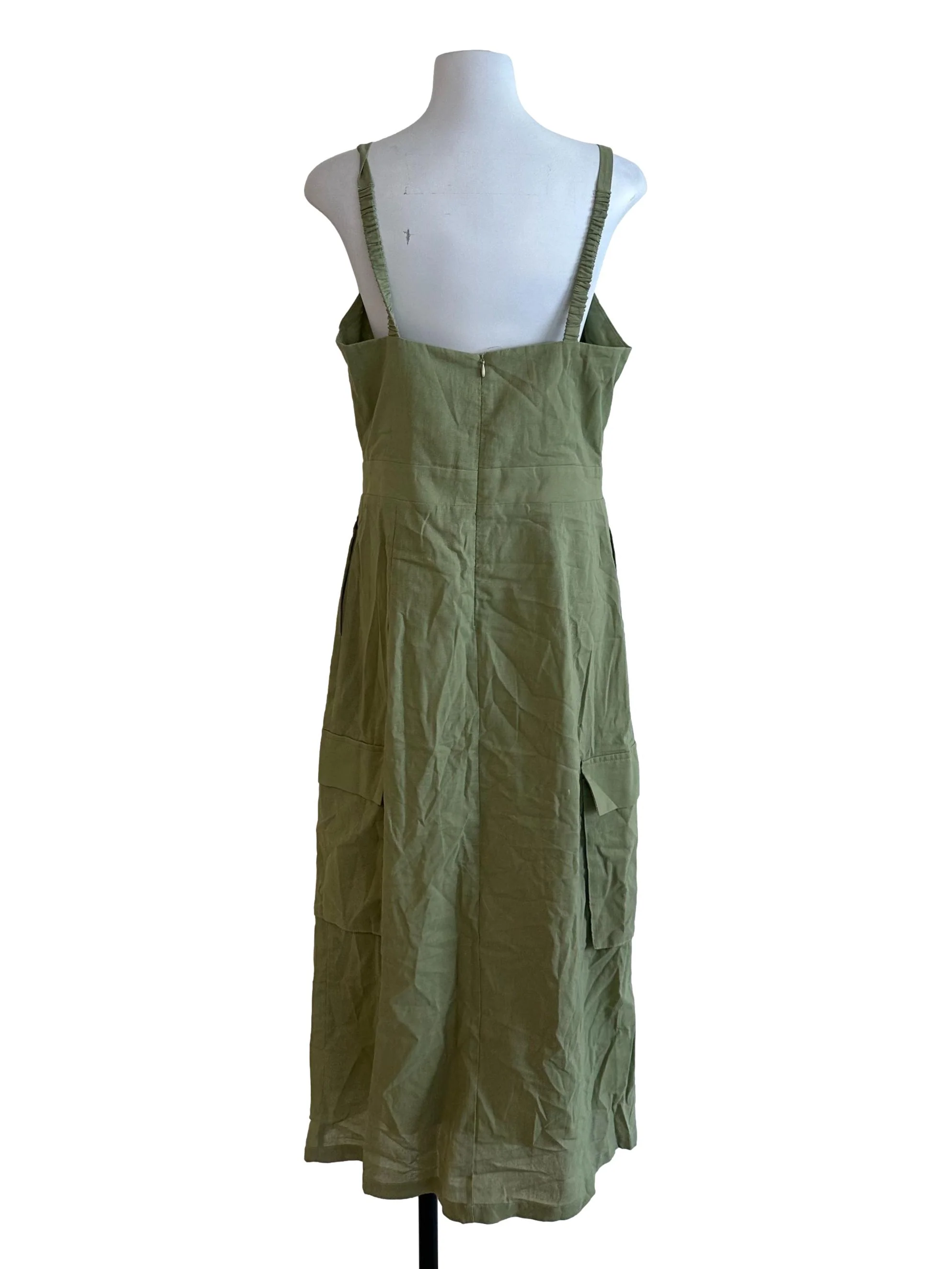 Matcha Green Square Neck Slit Dress - Image 2