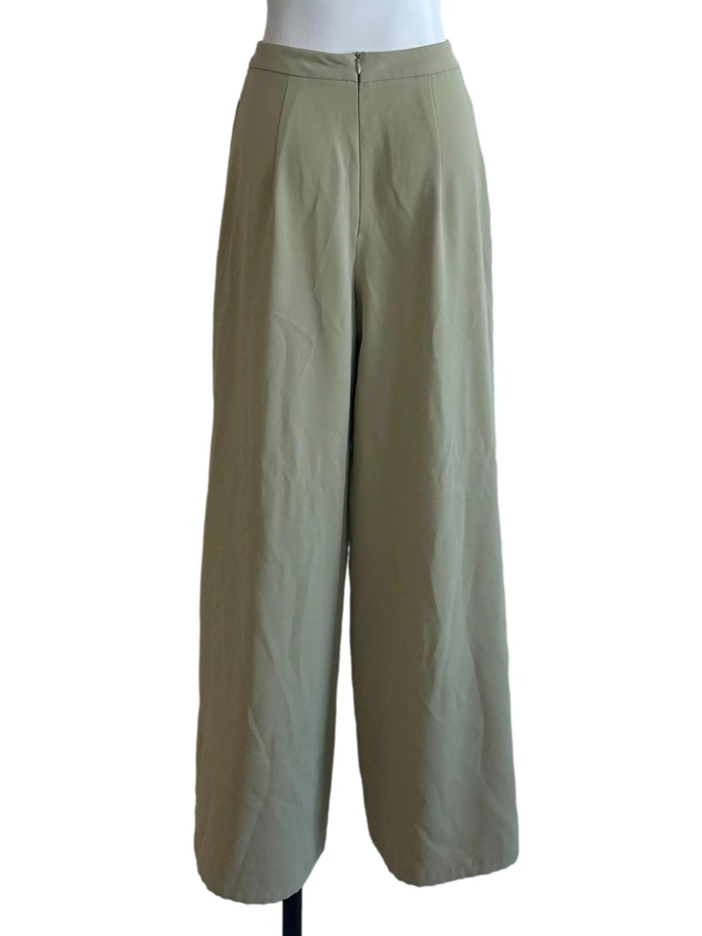 Matcha Green Wide Leg Slit Pants - Image 2