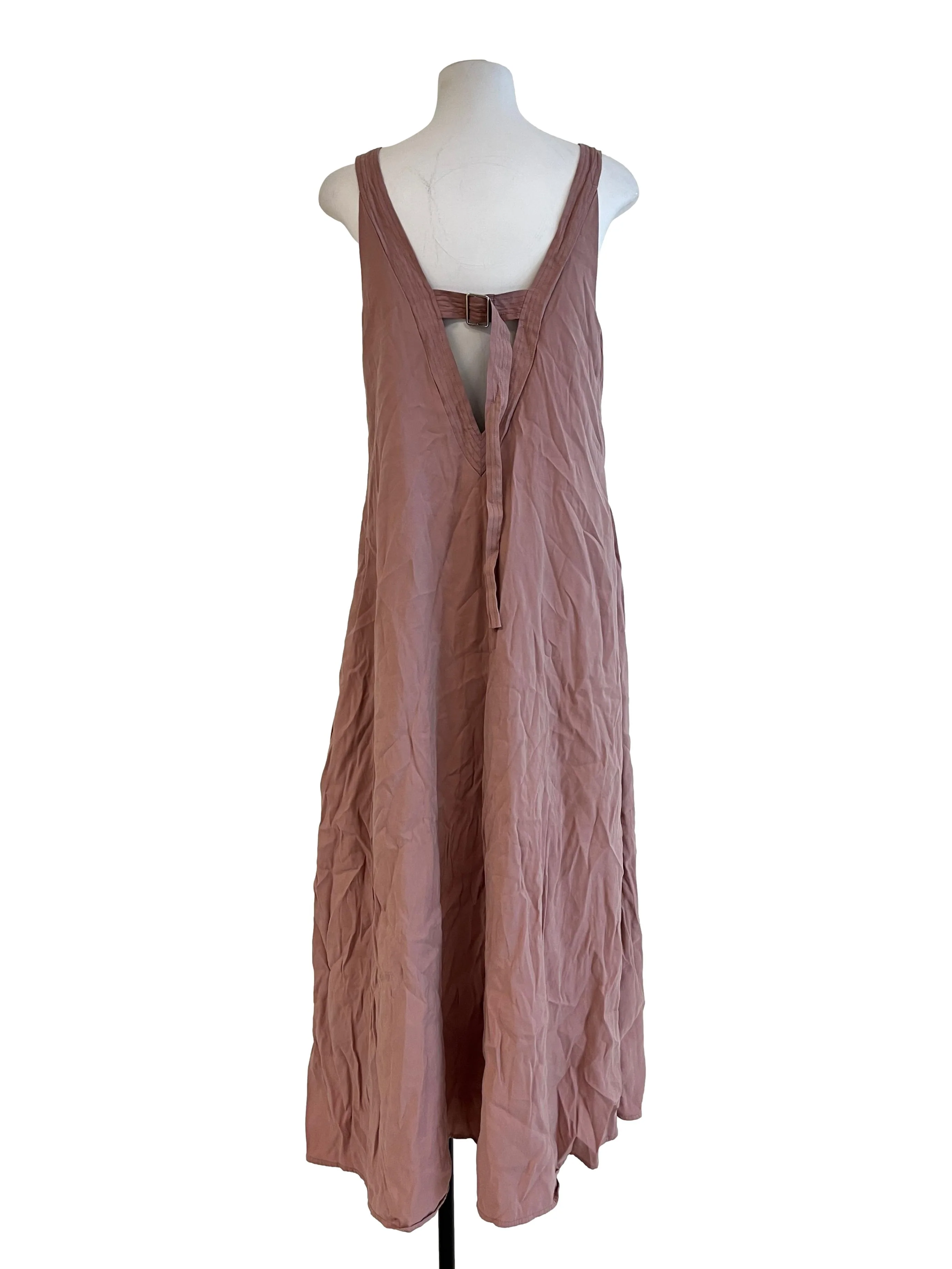 Mauve Pink V Neck Sleeveless Dress - Image 2