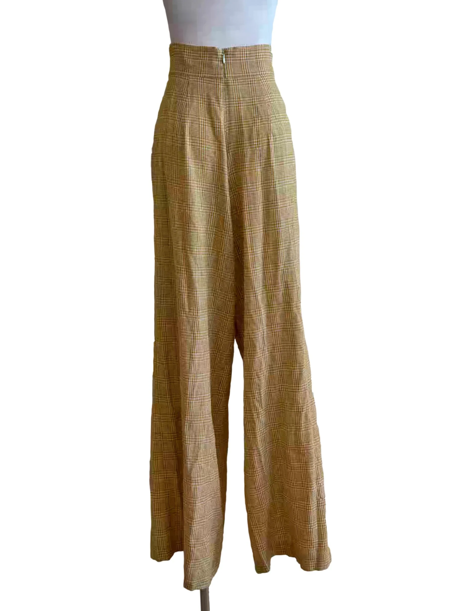 Mellow Yellow Checkered High Waisted Pants - Image 2