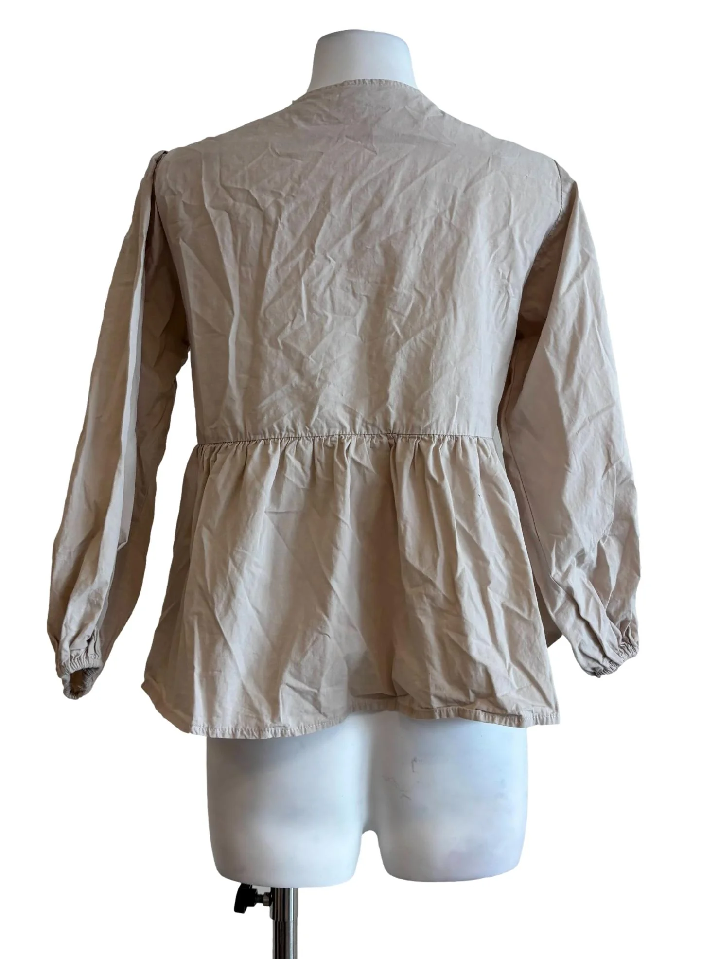 Merino Long Sleeve Cotton Blouse - Image 2