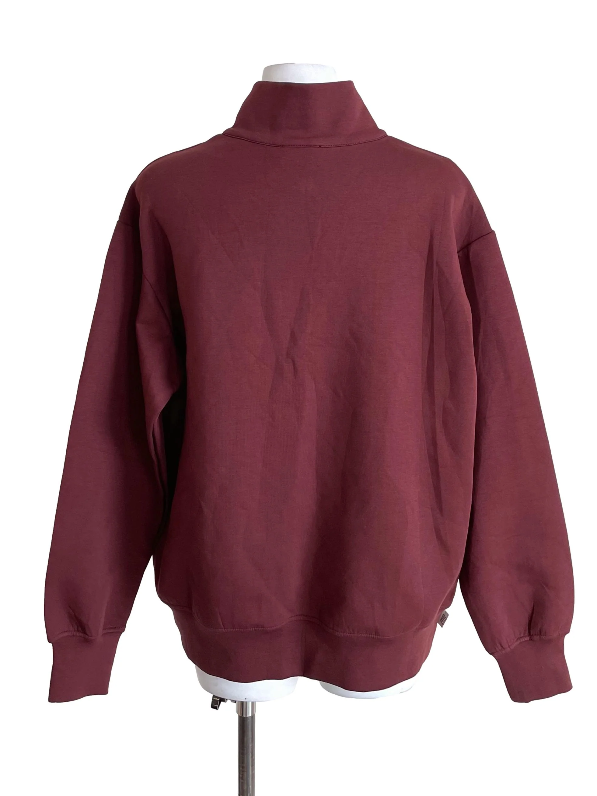 Merlot Zip Up High Neck Sweater - Image 2