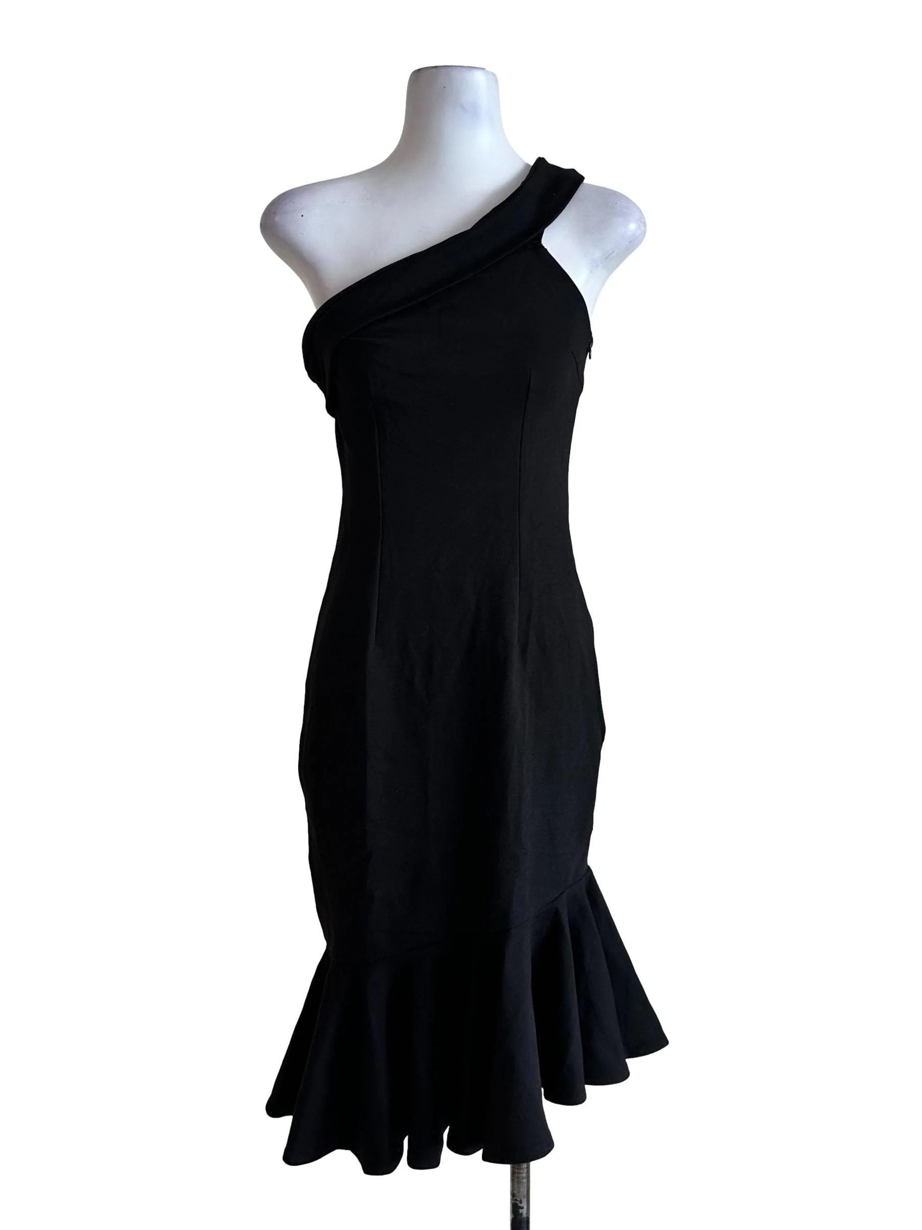 Midnight Black Asymmetric Dress