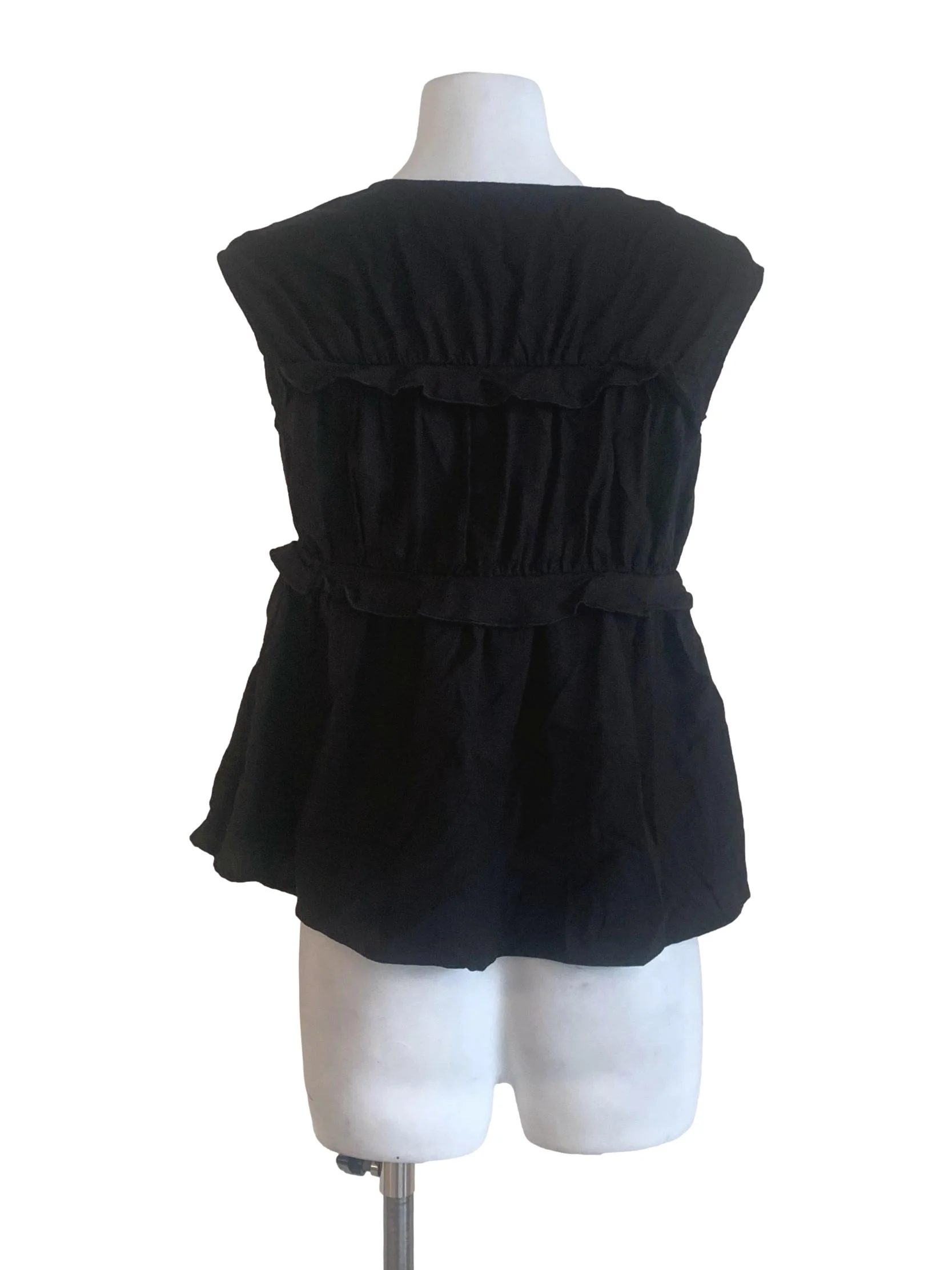 Midnight Black Deep V Neck Top - Image 2