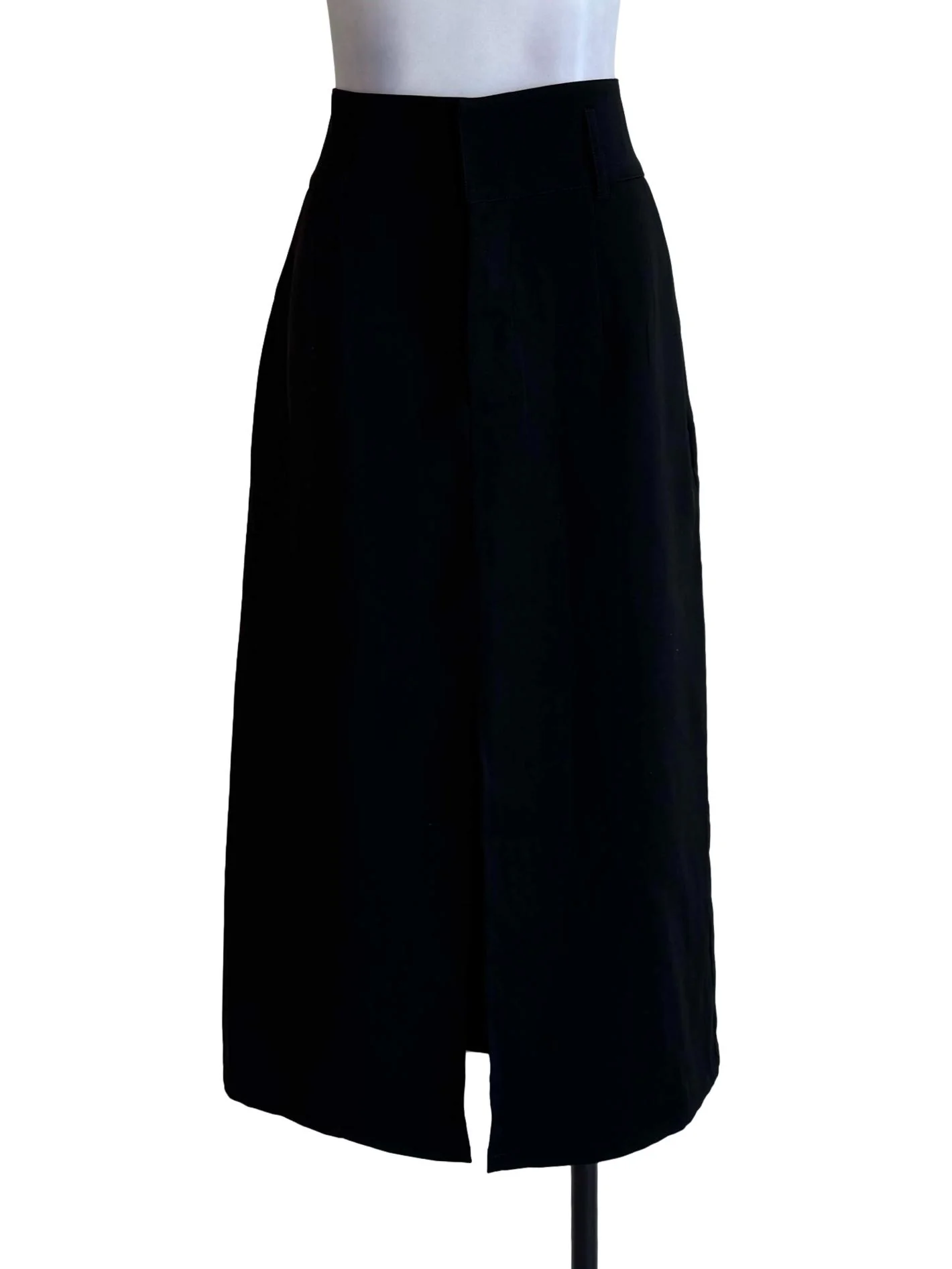 Midnight Black Front Slit Formal Skirt