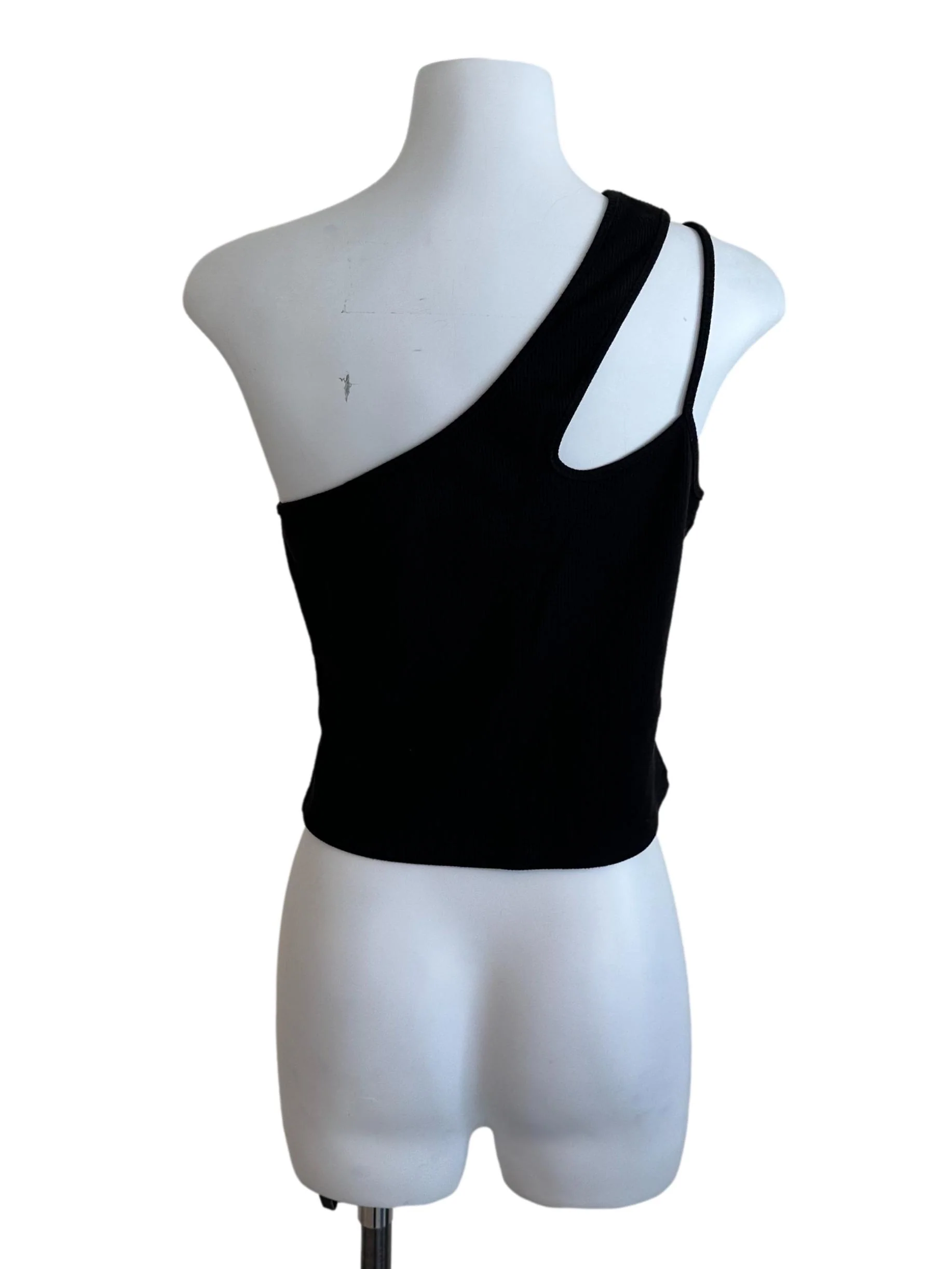 Midnight Black Knit Asymmetric Top - Image 2