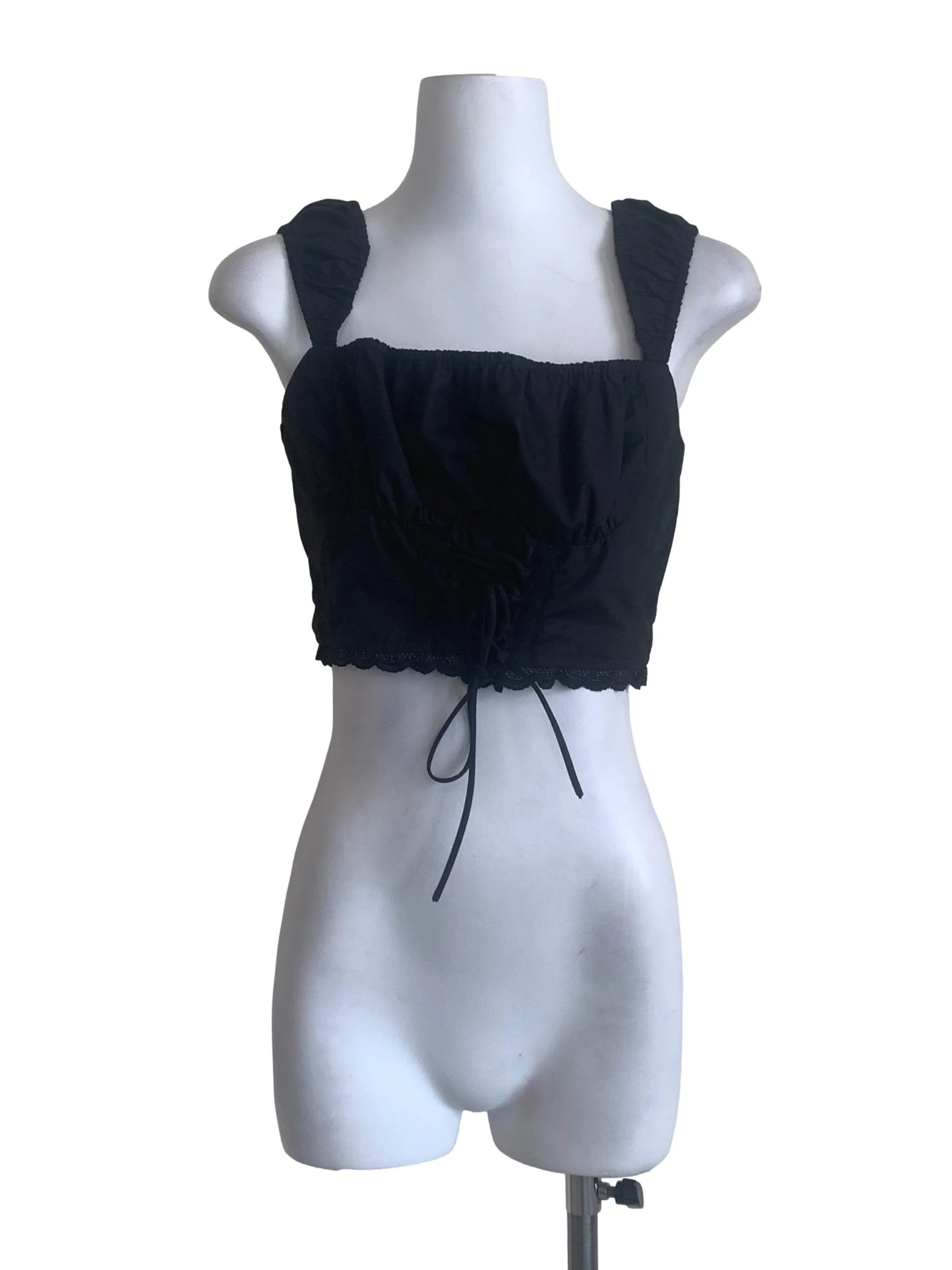 Midnight Black Smocked Top