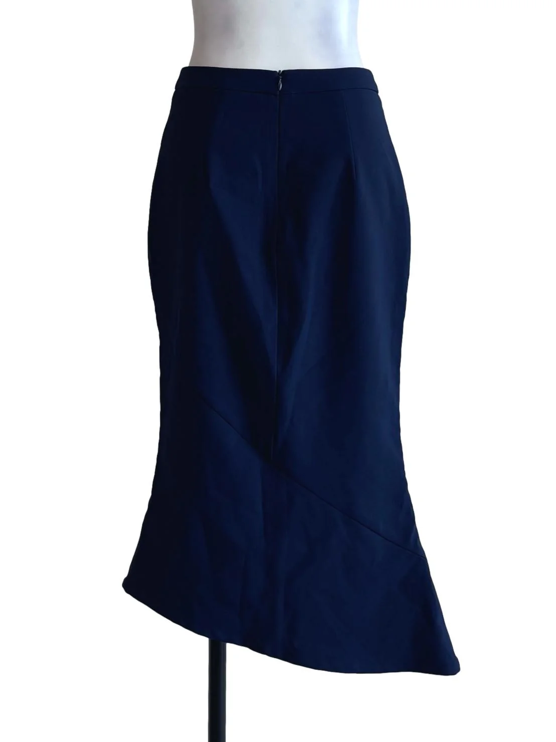 Midnight Blue Asymmetrical Pencil Skirt LB - Image 2