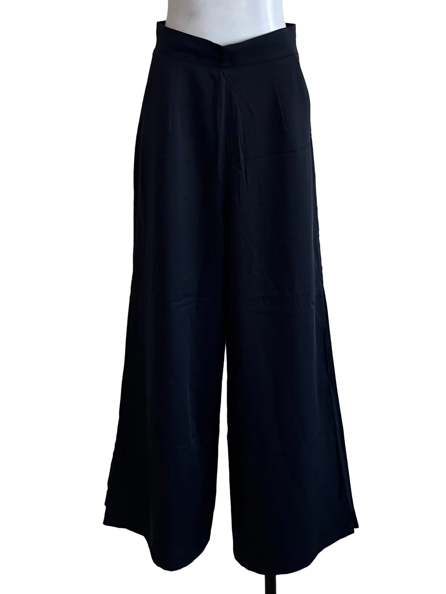 Midnight Blue High Waist Slit Pants