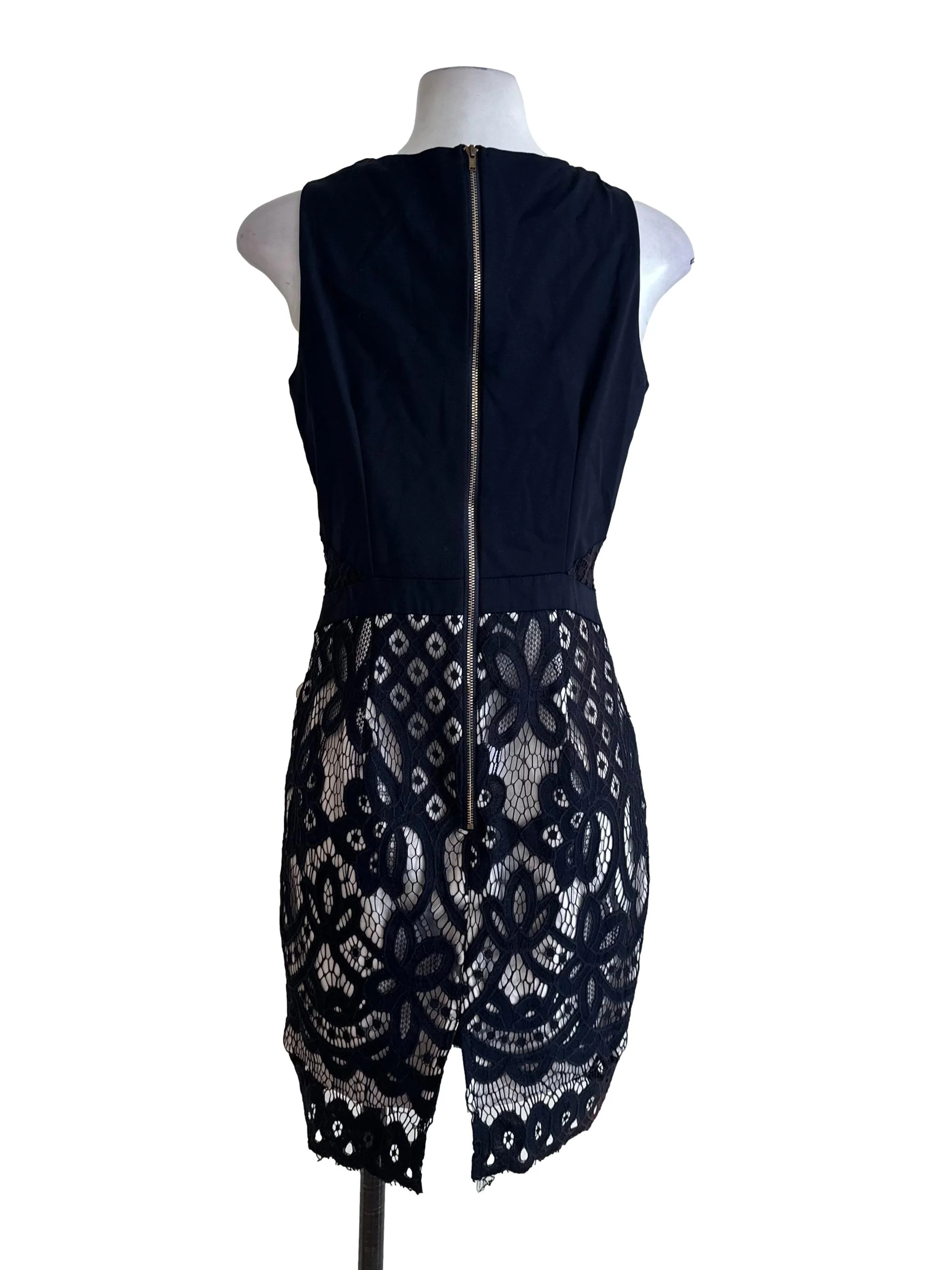 Midnight Blue Lace Sleeveless Slit Dress - Image 2