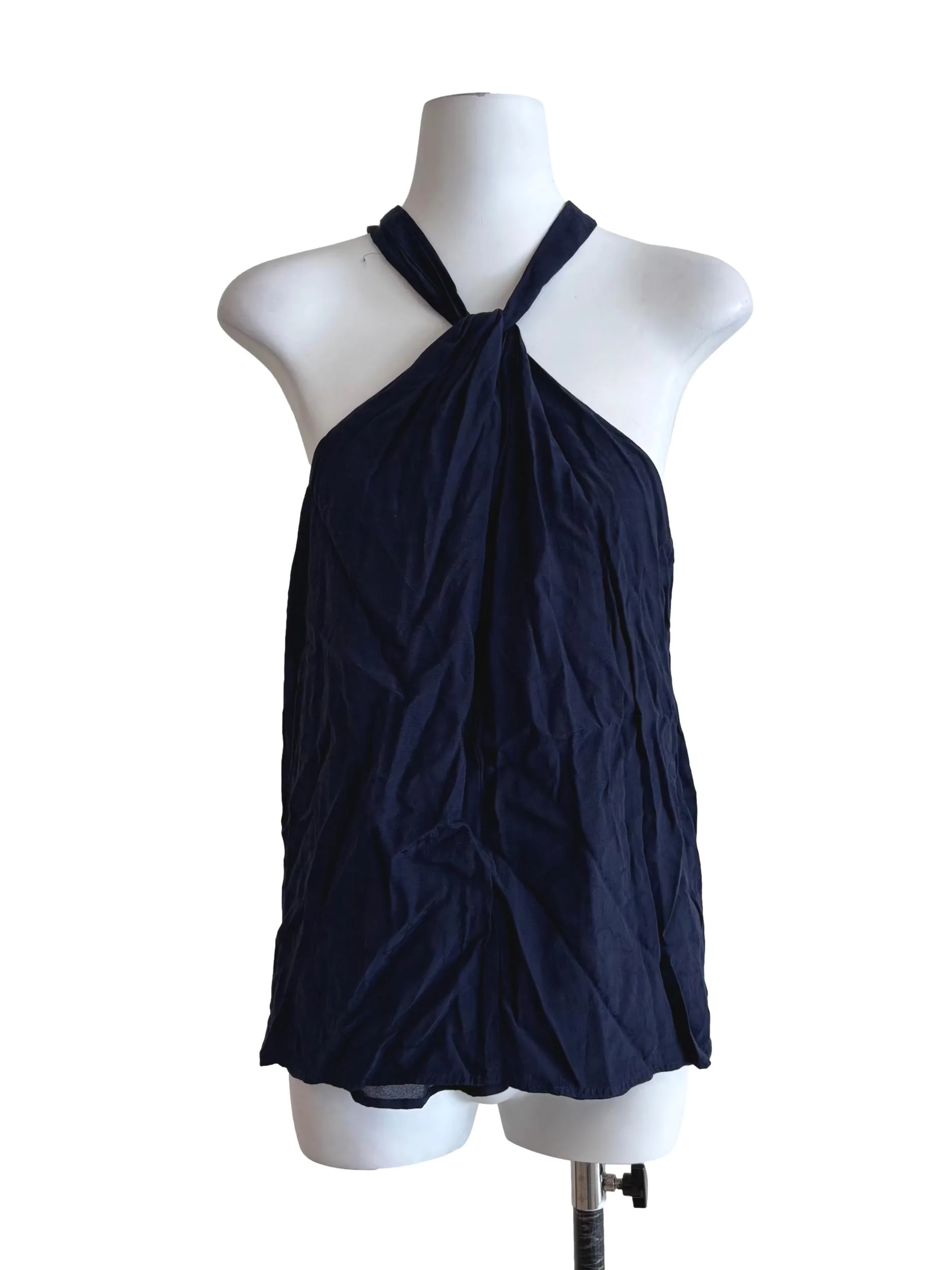 Midnight Blue Linen Halter Top