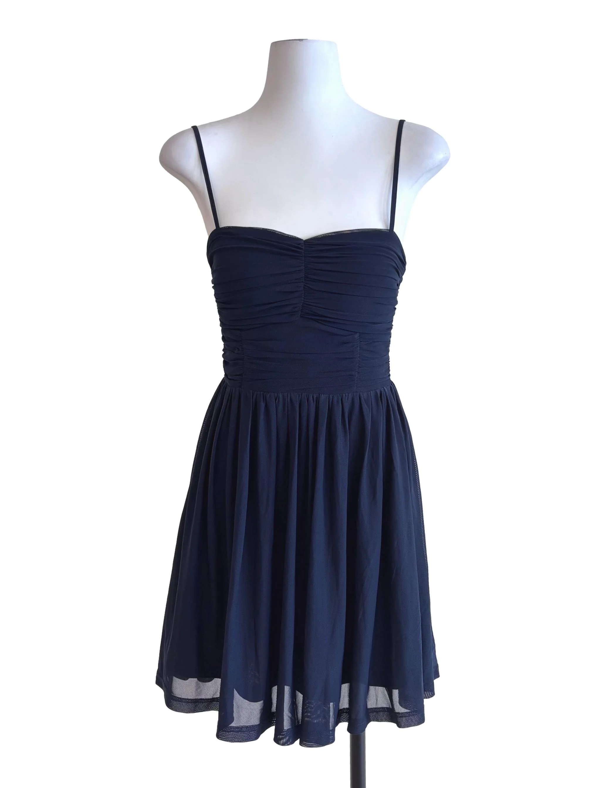 Midnight Blue Mesh Mini Dress