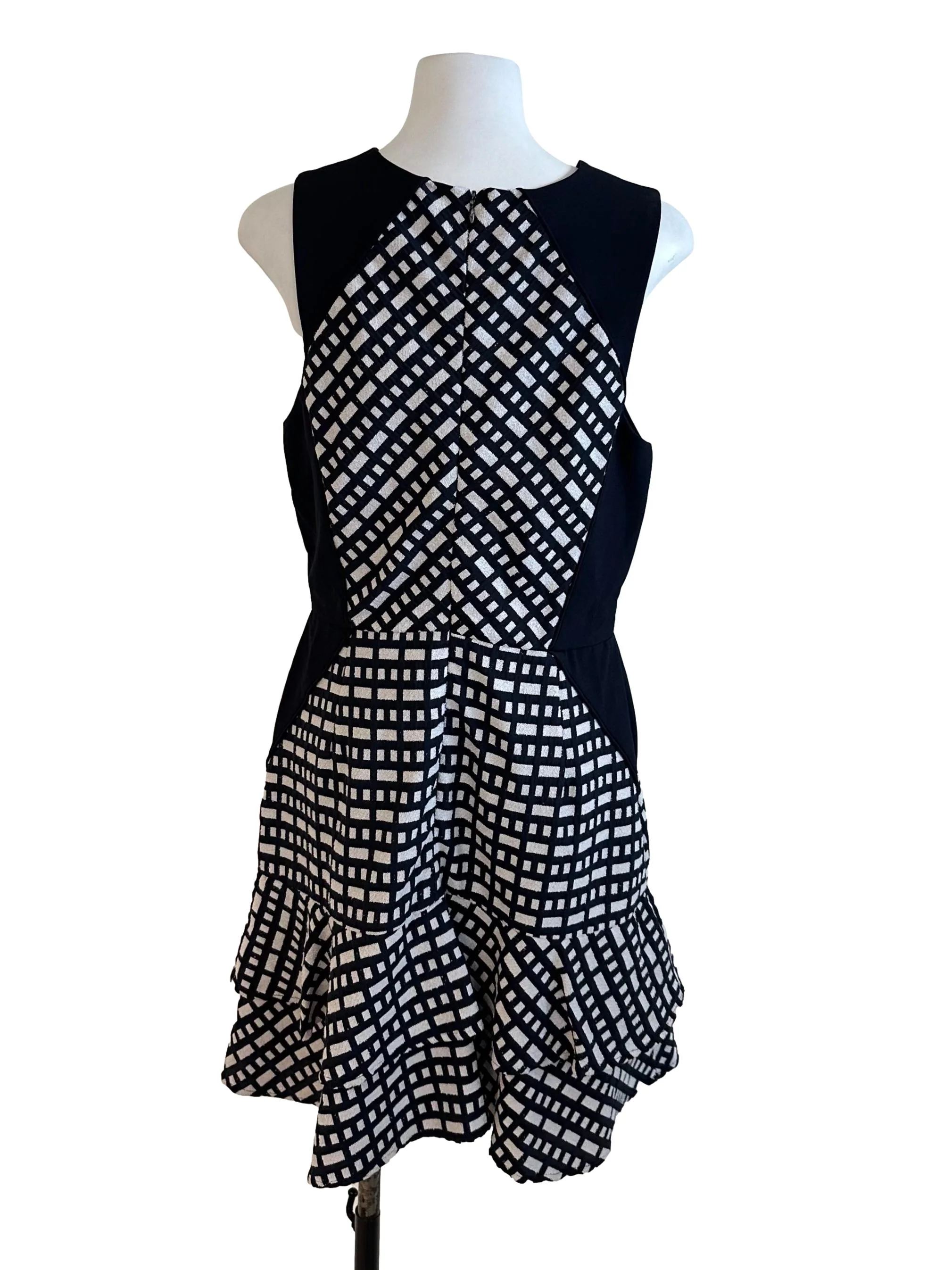 Midnight Blue Pattern Ruffle Layered Dress - Image 2