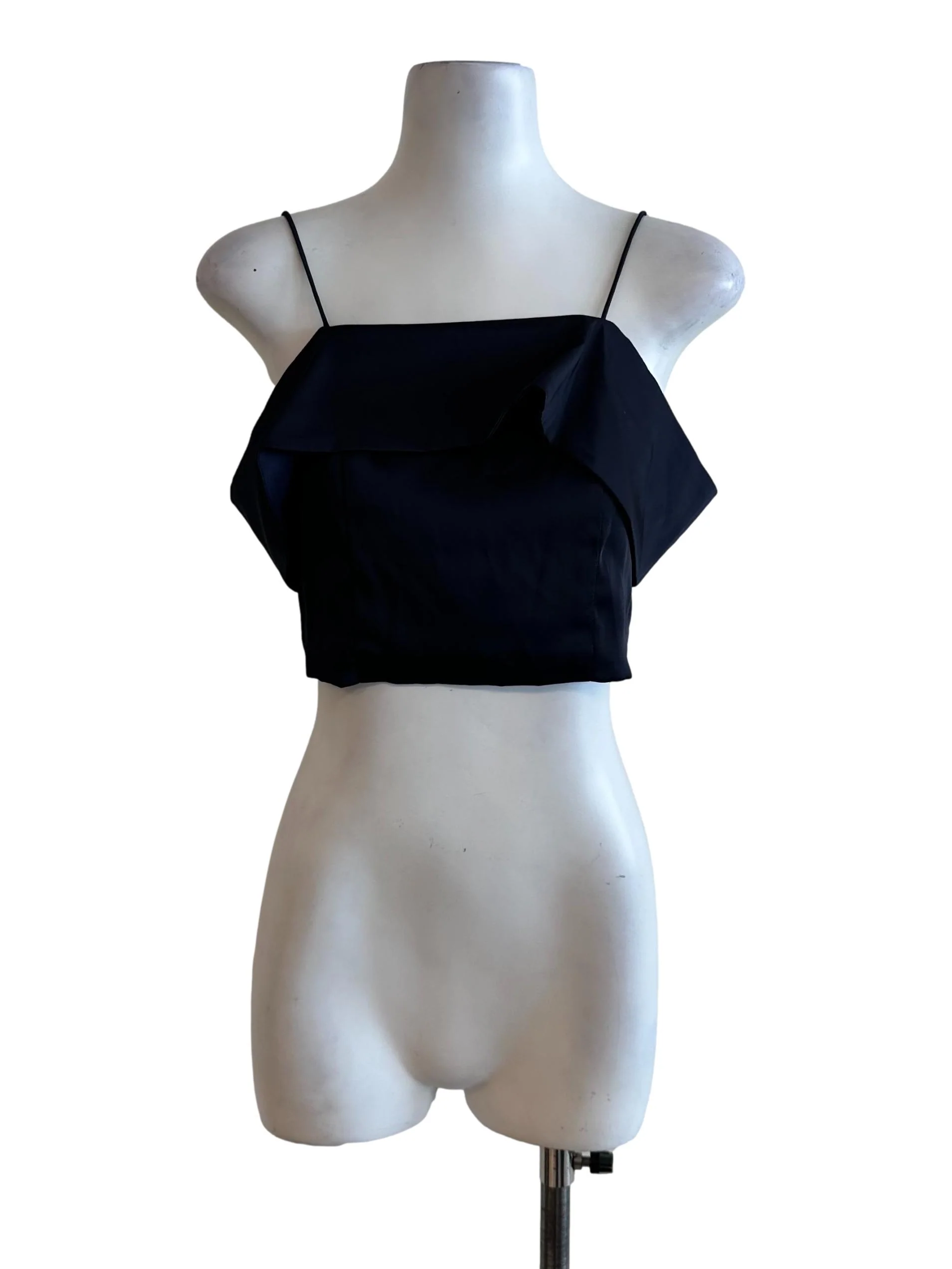 Midnight Blue Satin Spaghetti Strap Top