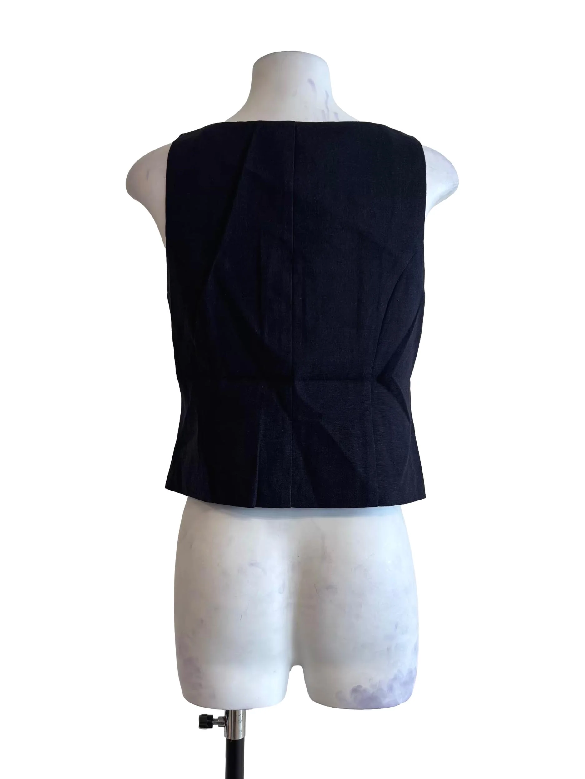 Midnight Blue Square Neck Linen Top - Image 2