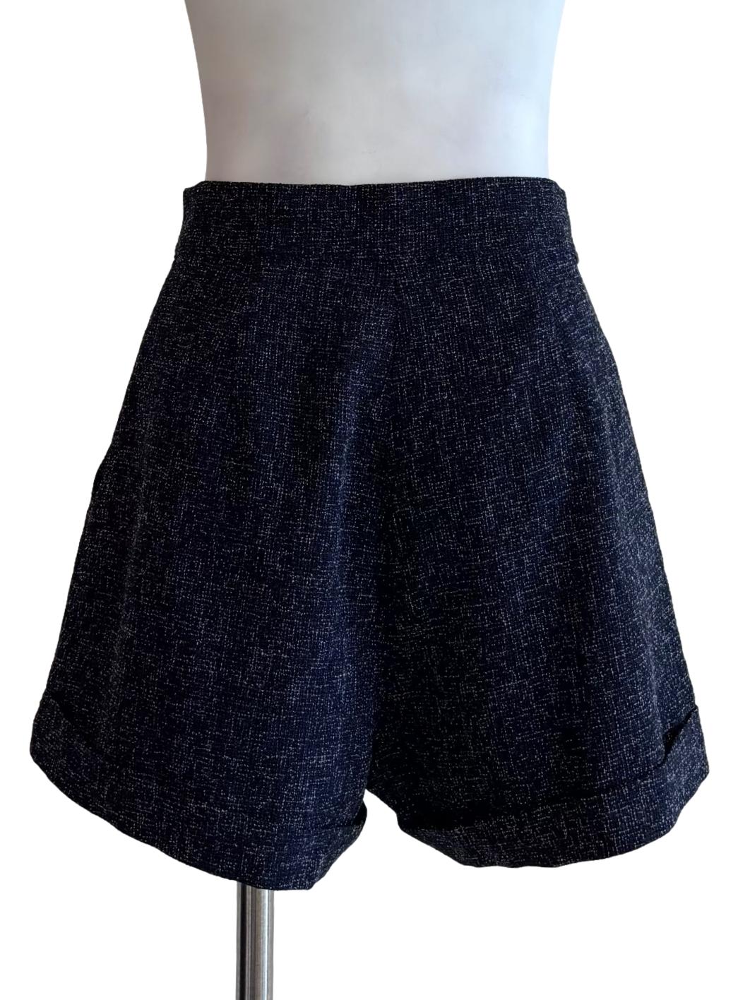 Midnight Blue Tweed Shorts - Image 2