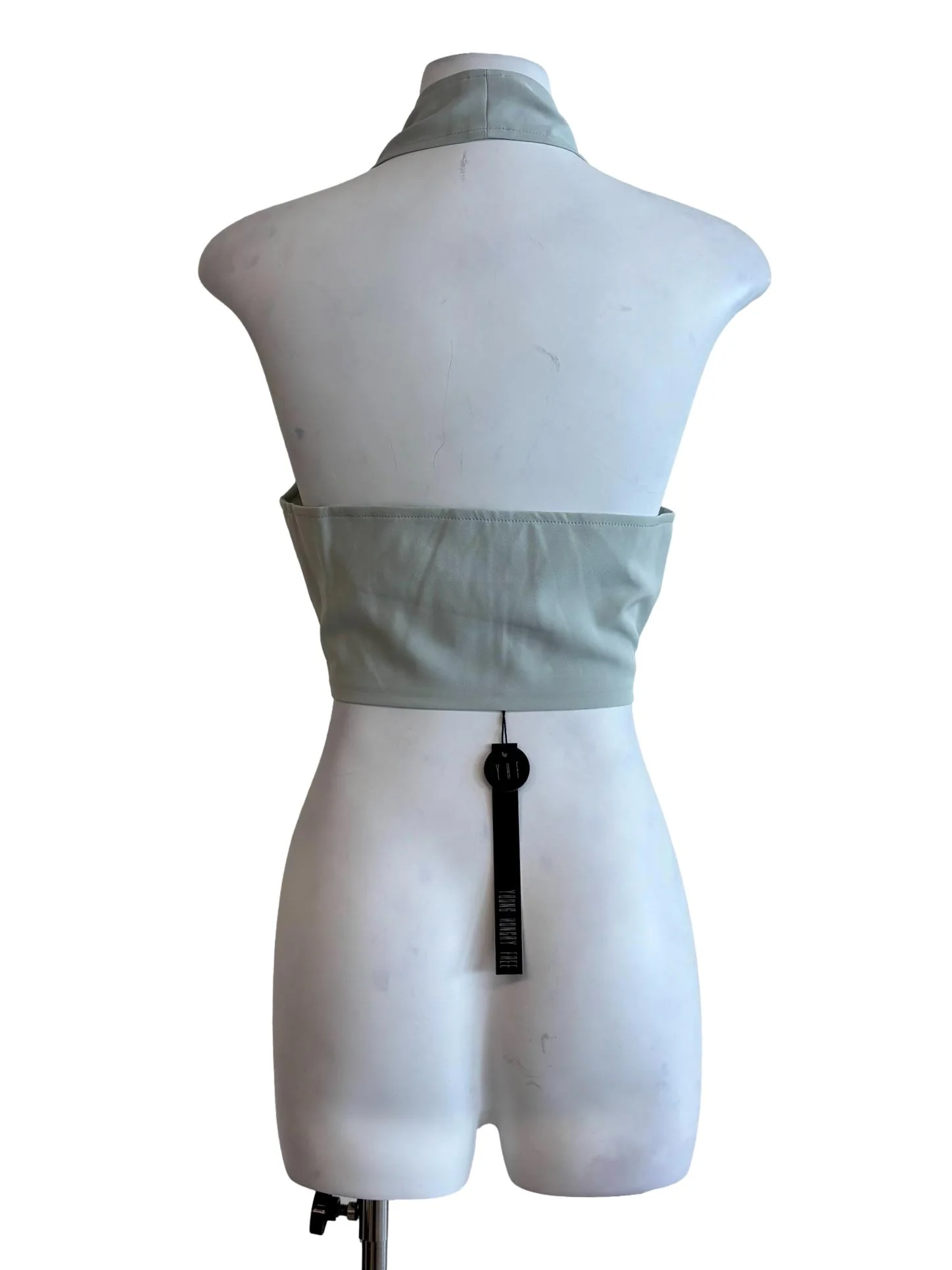 Mint Green Front Zip Halter Top - Image 2