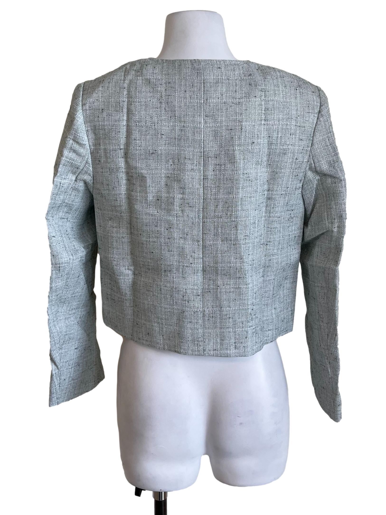 Mint Green Tweed Boxy Jacket - Image 2