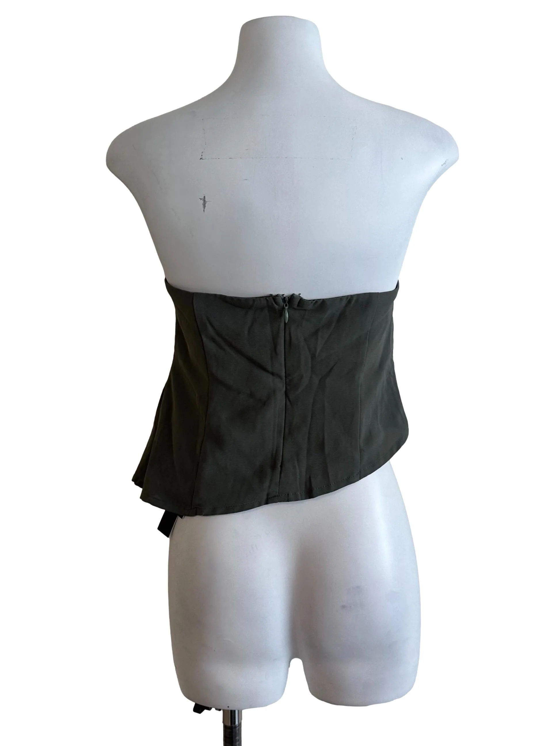 Moss Green Asymmetric Tube Top - Image 2