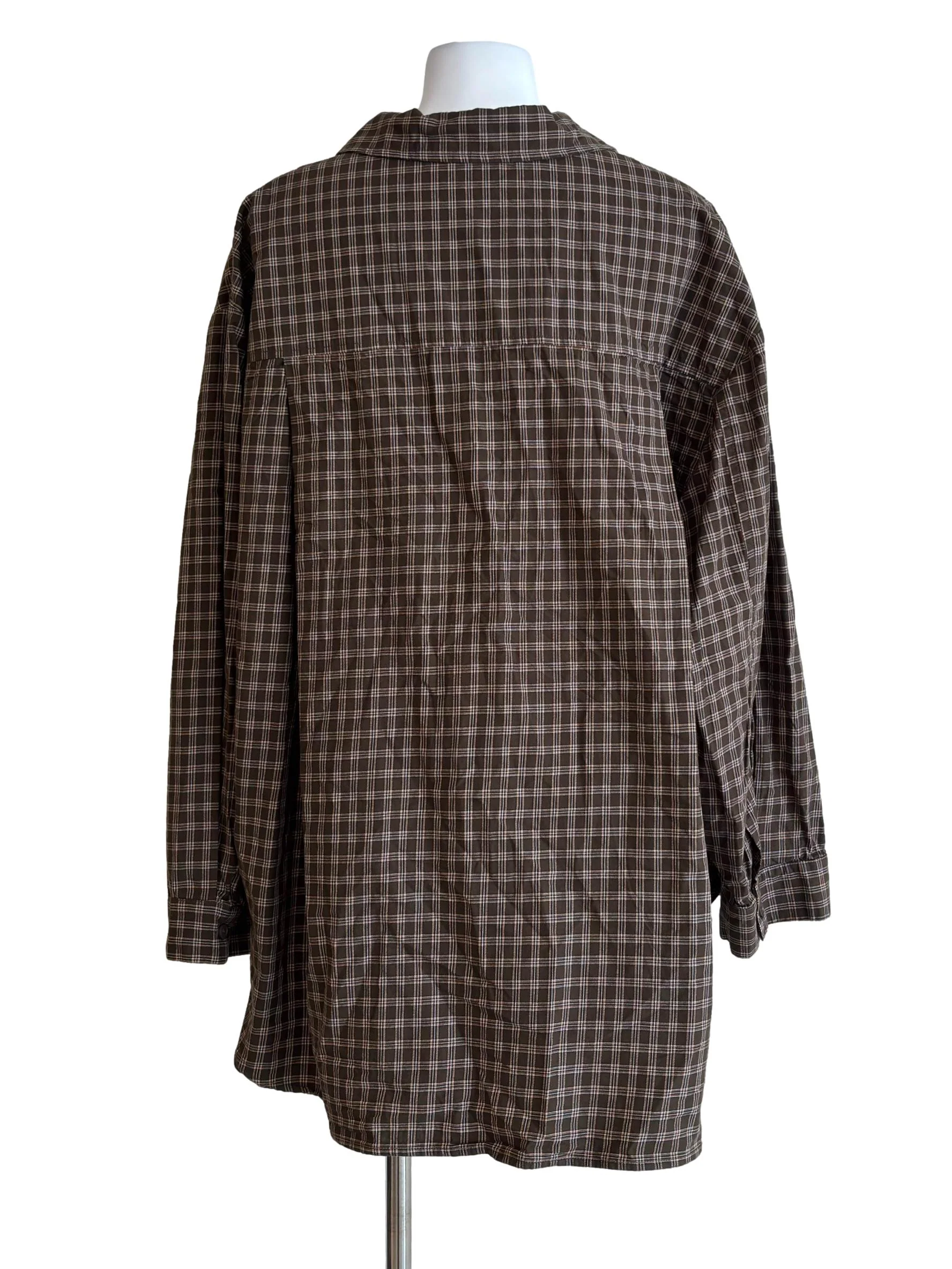 Moss Green Checkered Dad Shirt - Image 2