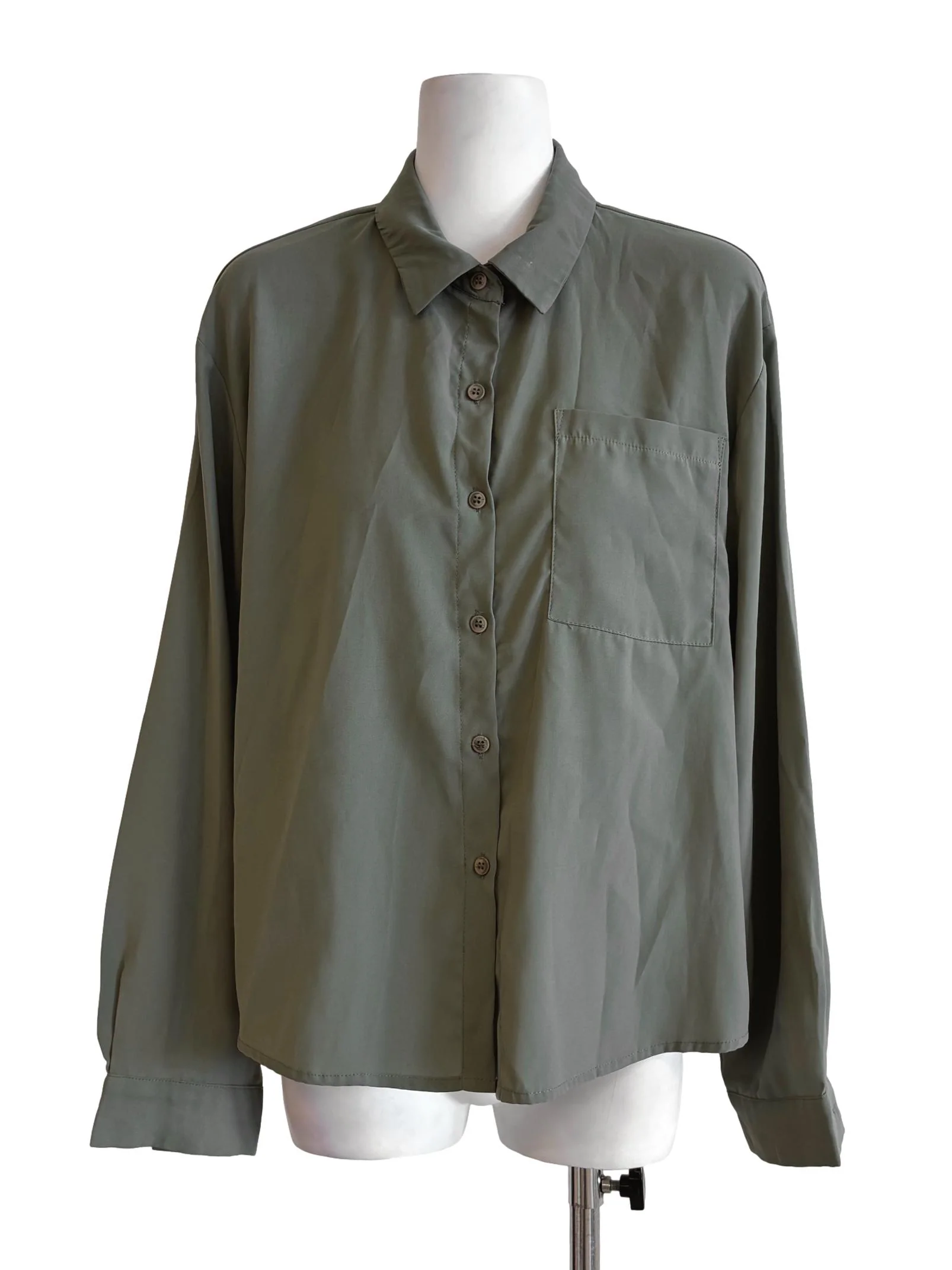 Moss Green Long Sleeve Buttoned Shirt TWL