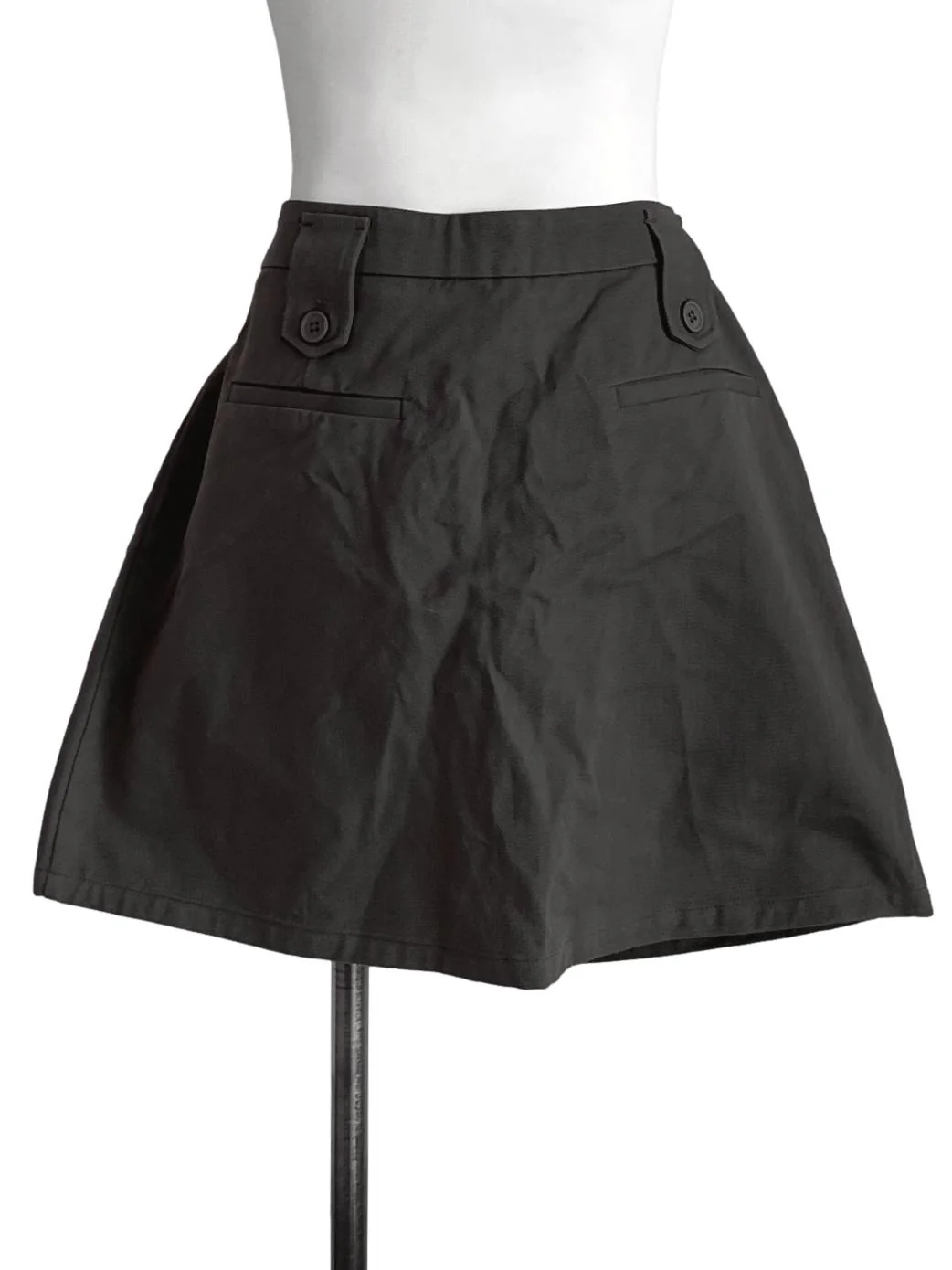 Moss Green Pocket A-Line Skirt YHF - Image 2