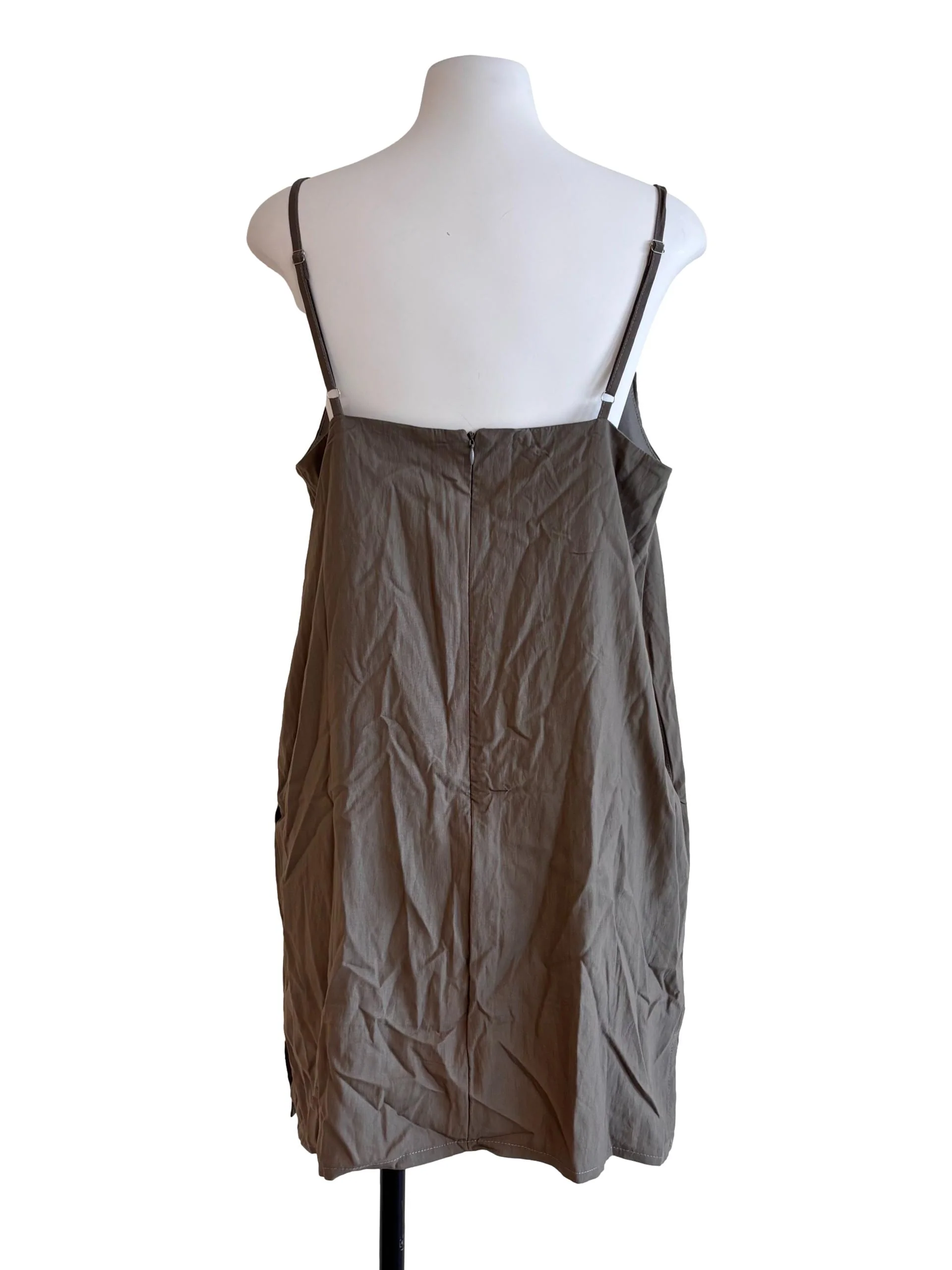 Moss Green Slip Mini Dress - Image 2