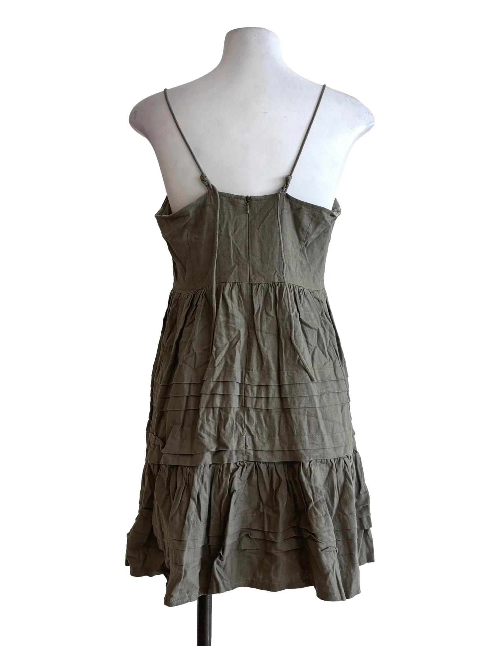 Moss Green Spaghetti Strap Dress - Image 2