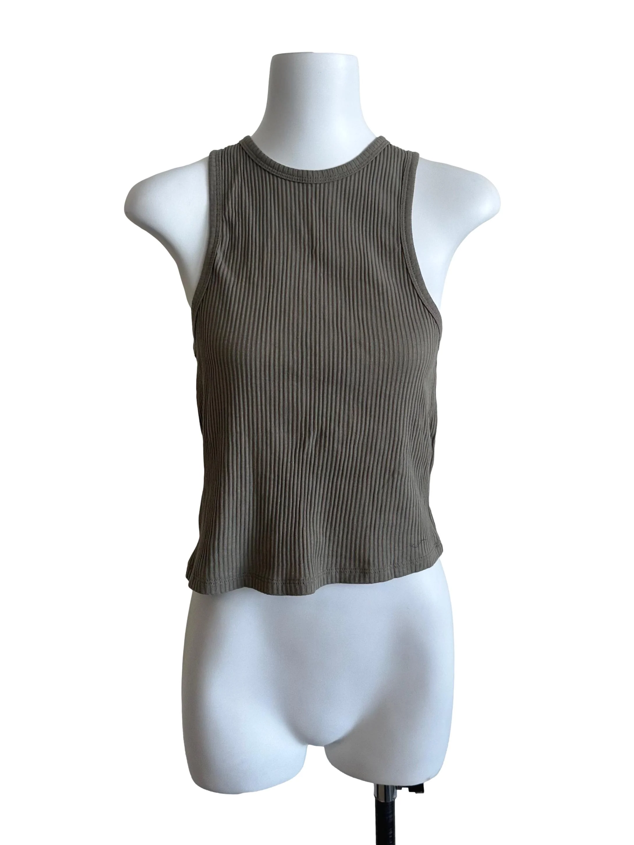 Moss Green Textured Tank Top