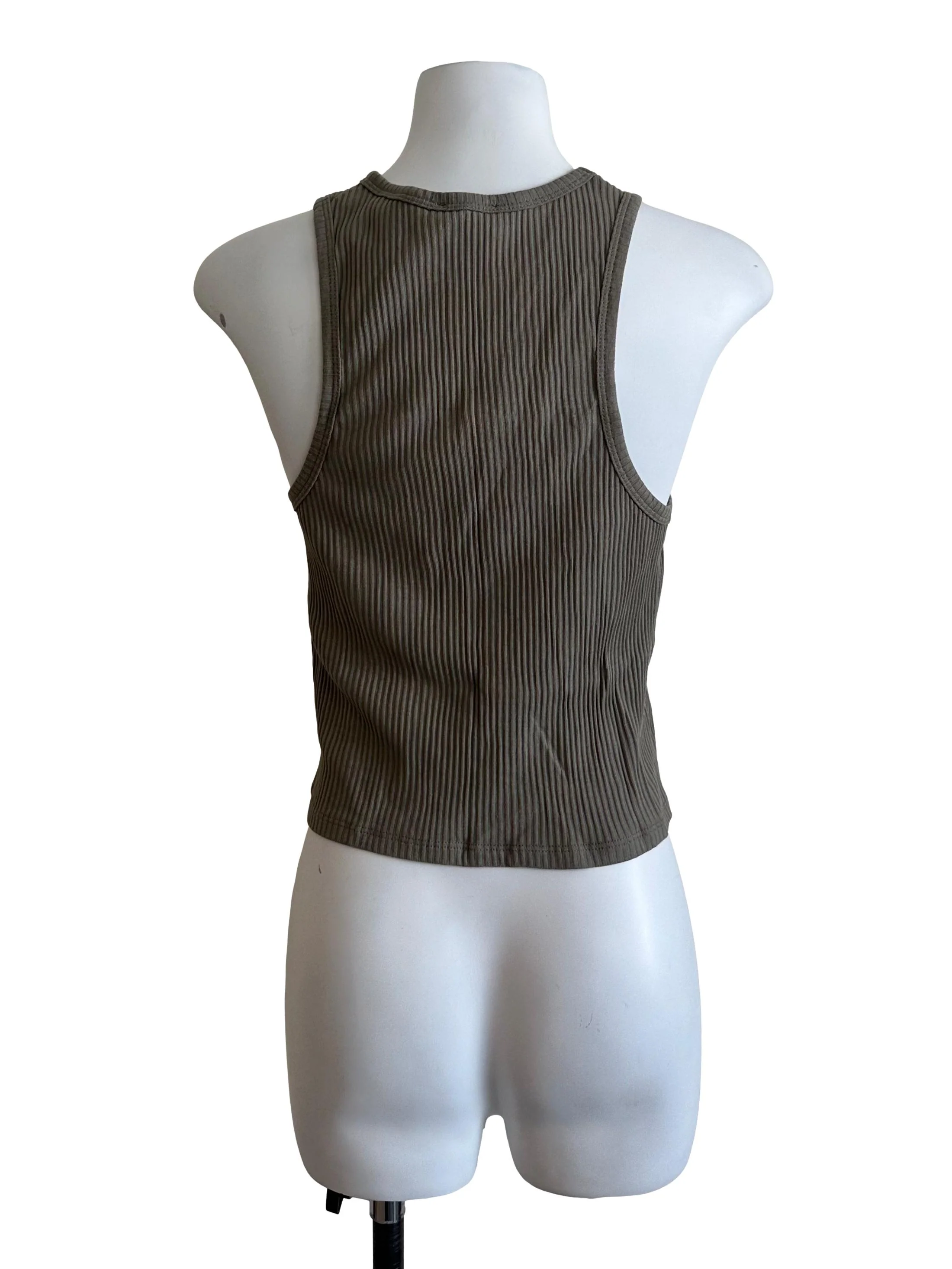 Moss Green Textured Tank Top - Image 2
