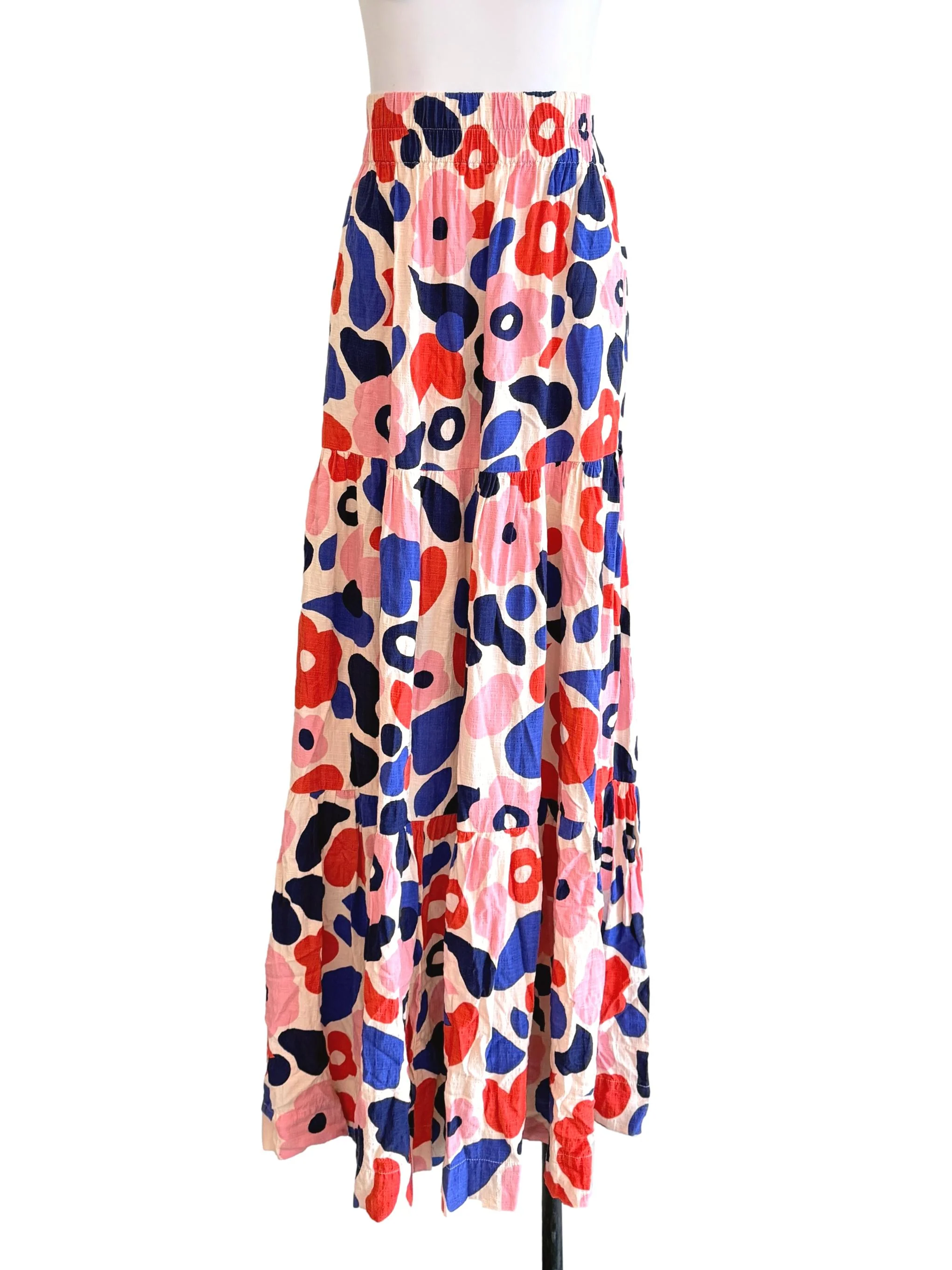 Multicolor Box Pleated Skirt