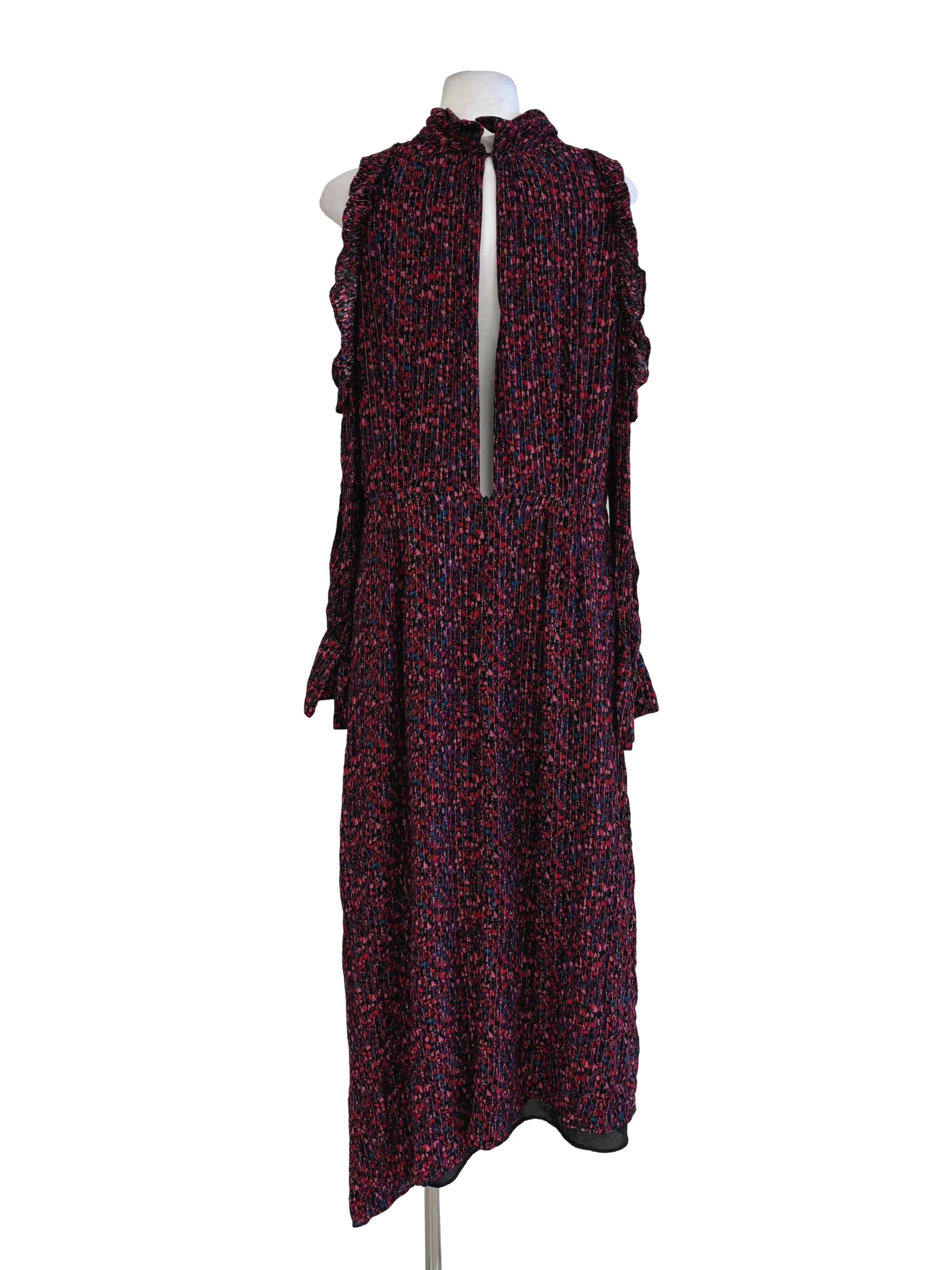 Multicolour Floral Off Shoulder Asymmetrical Dress - Image 2
