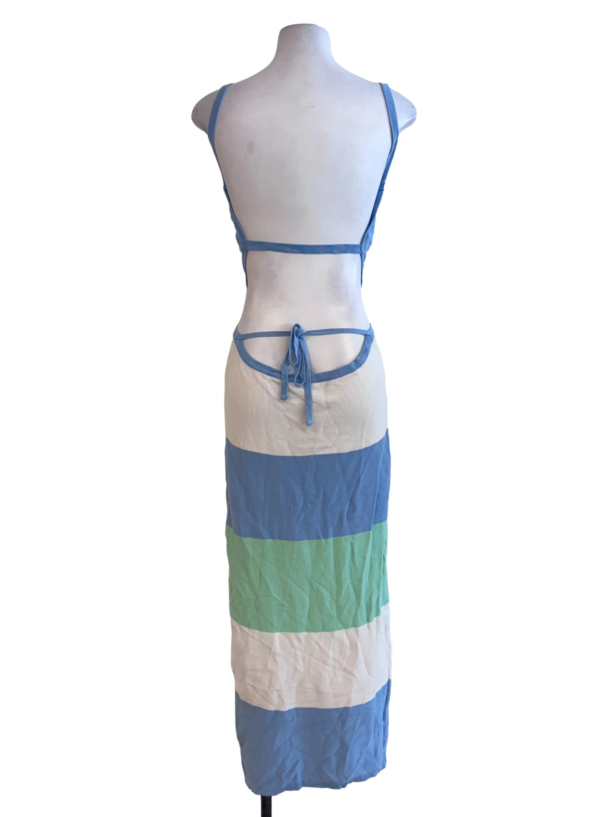 Multicolour Stripe Design Sleeveless Dress - Image 2