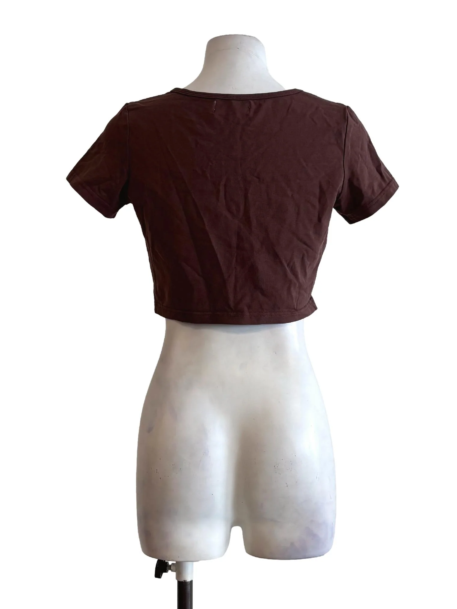 Mustang Brown Square Neck Crop Top - Image 2