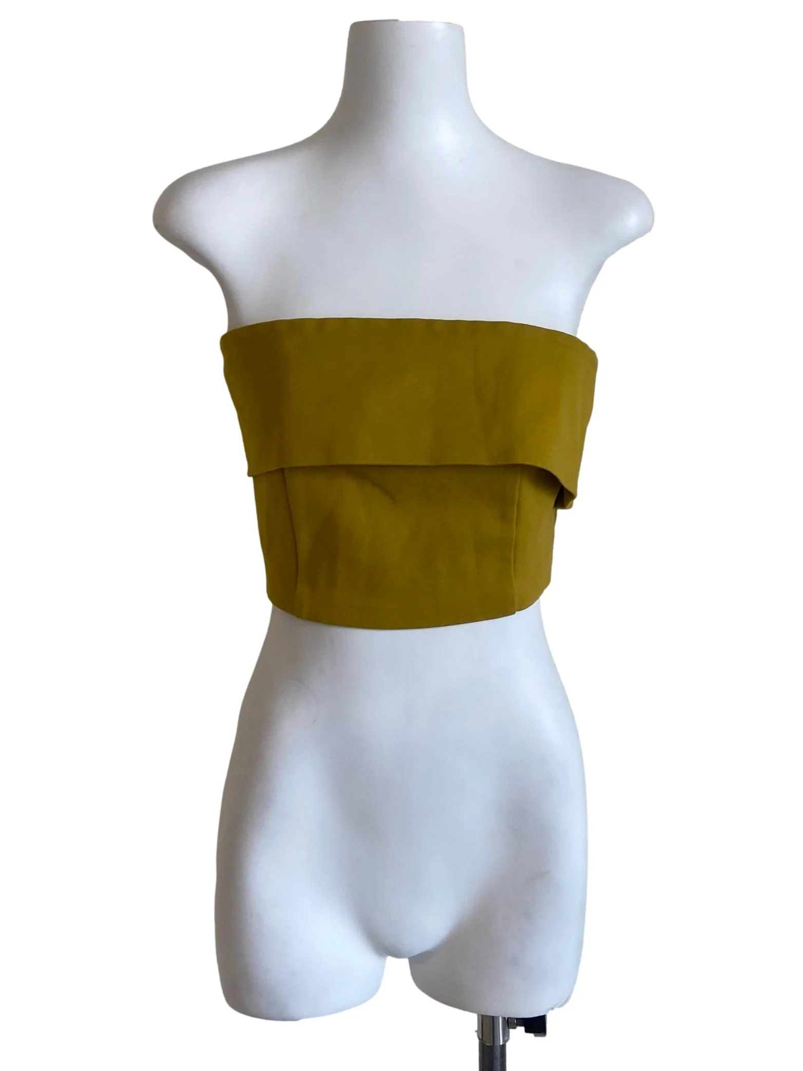 Mustard Strapless Crop Top