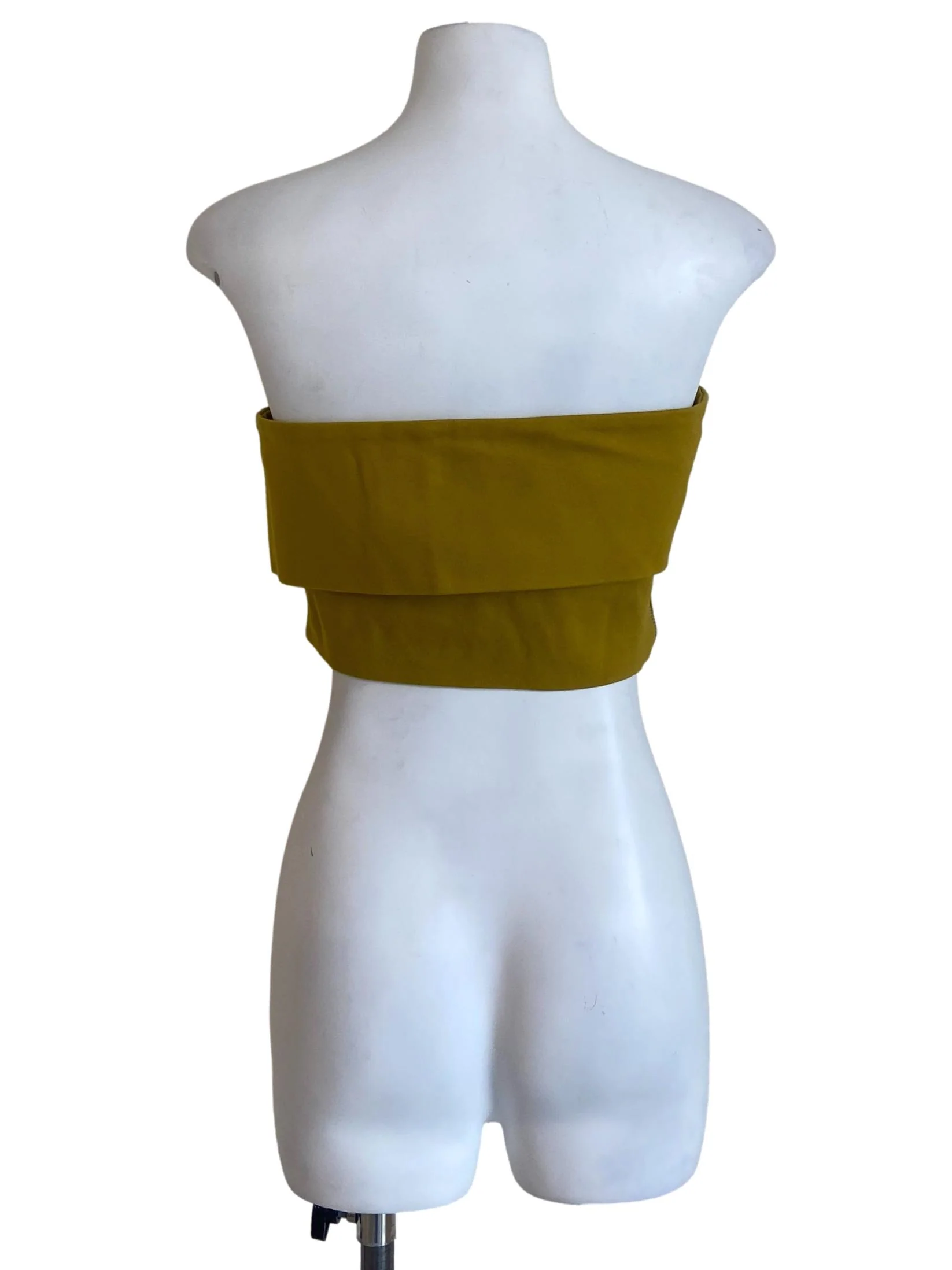 Mustard Strapless Crop Top - Image 2