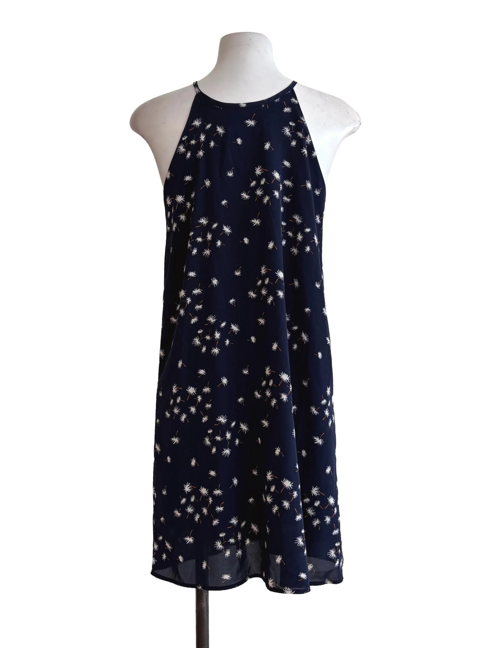 Navy Blue Apron Neck Dress - Image 2
