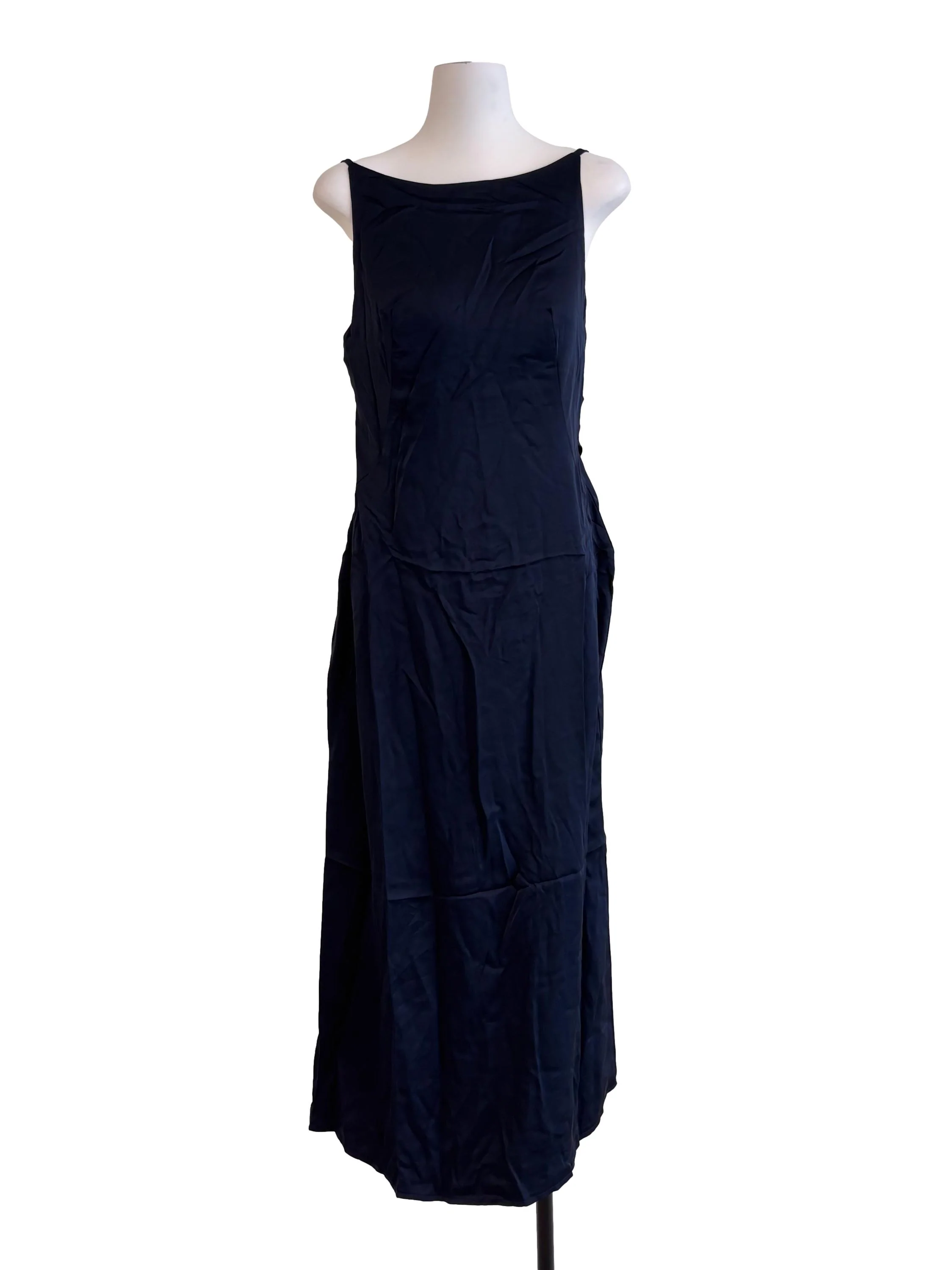 Navy Blue Backless Dress