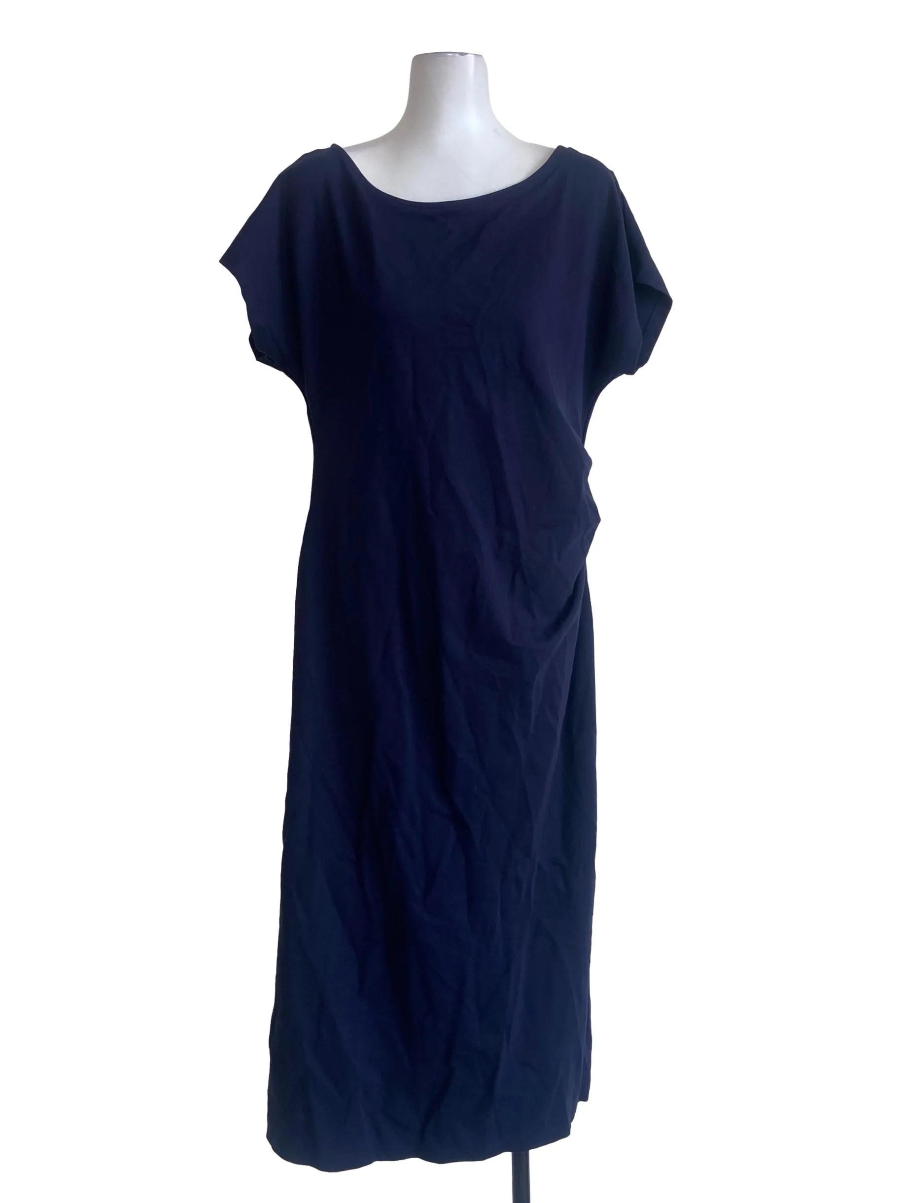 Navy Blue Batwing Sleeves Empire Dress