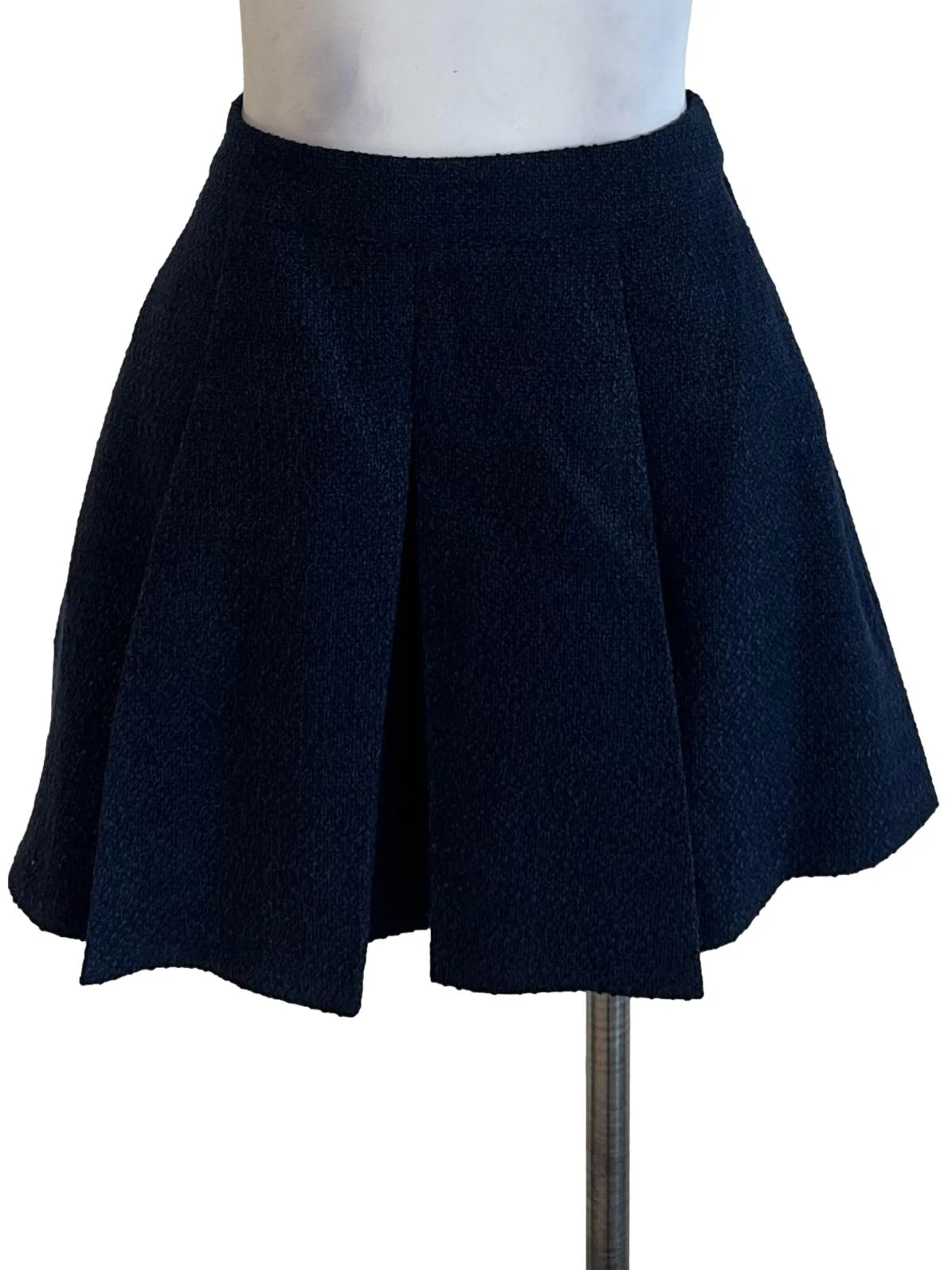 Navy Blue Box Pleated Skorts