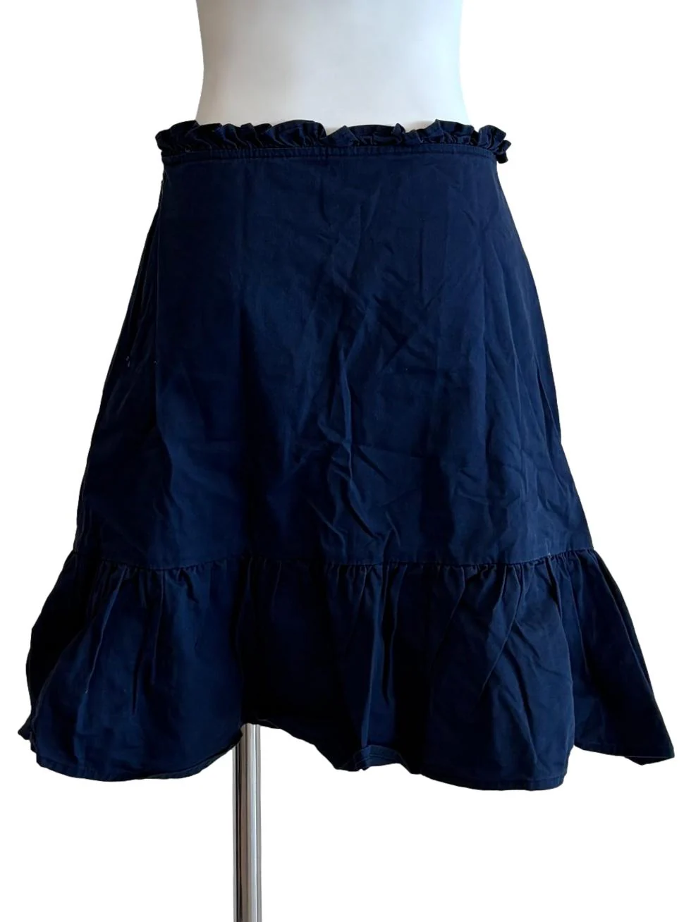 Navy Blue Cotton Dropwaist Skirt - Image 2