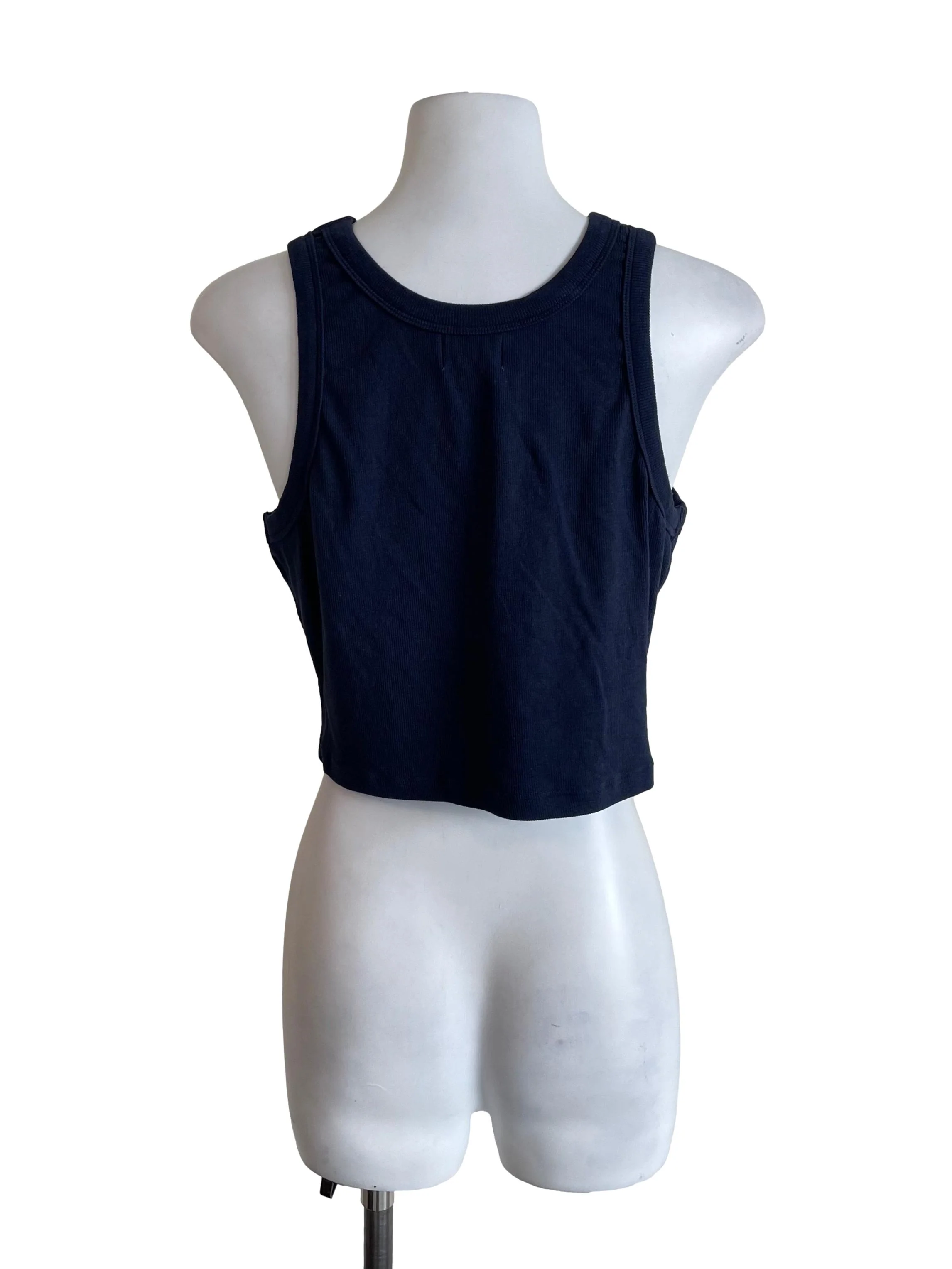 Navy Blue Crop Tank Top - Image 2