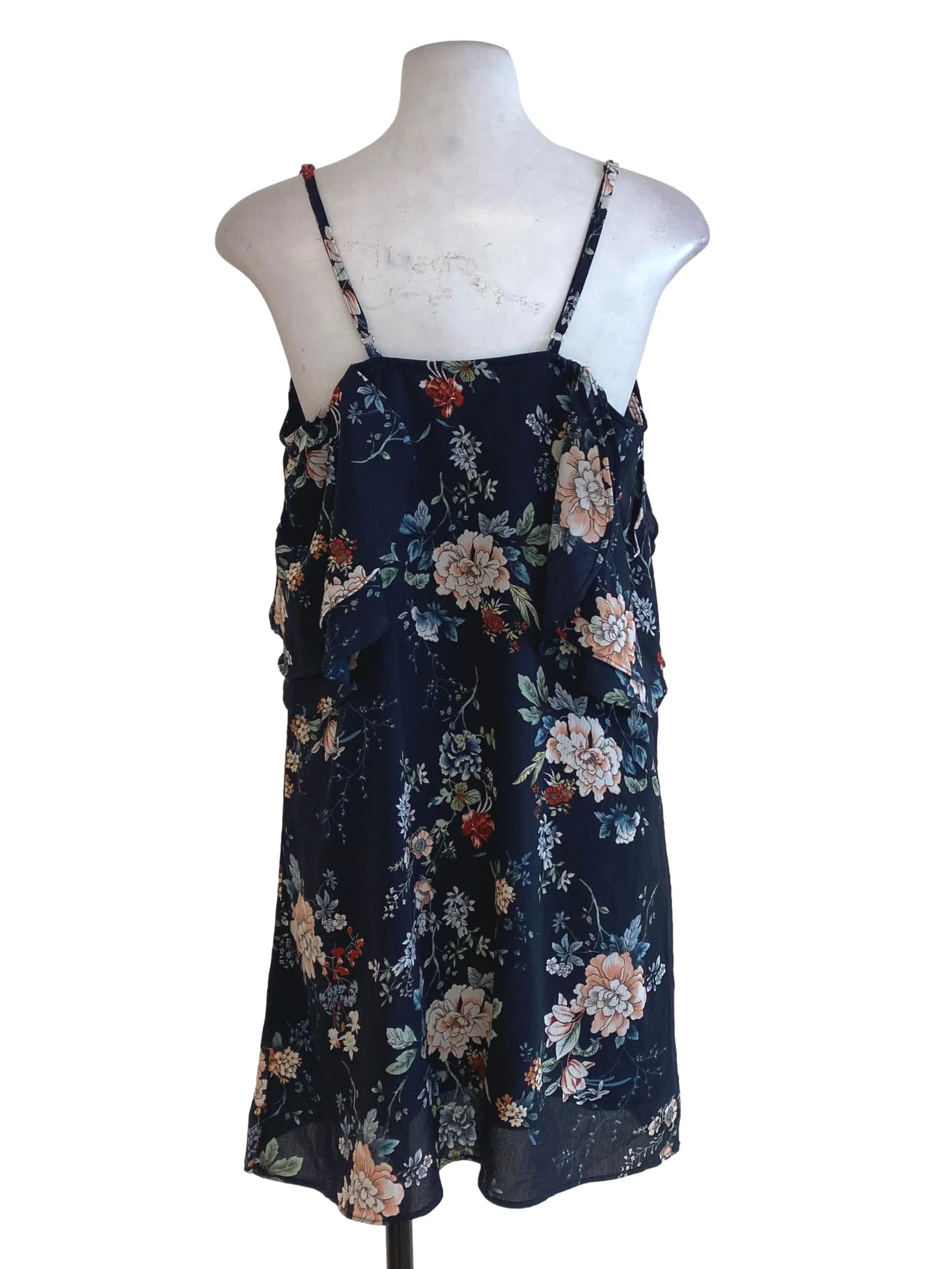Navy Blue Floral Mini Dress - Image 2